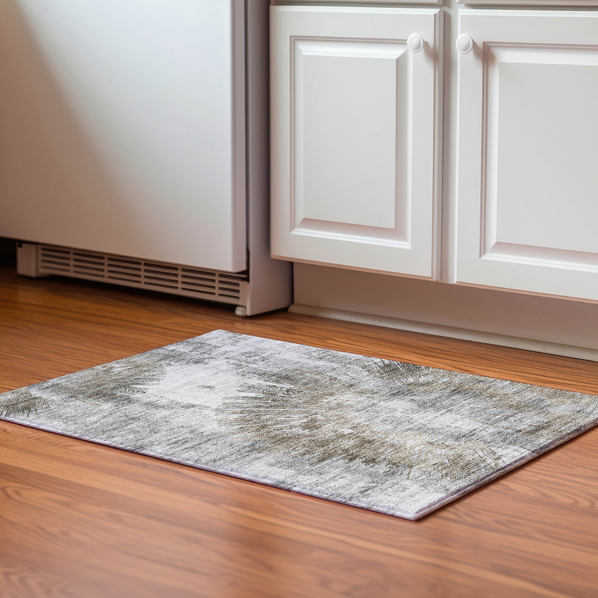 Havana Machine Washable Transitional Taupe Brown Rug 1'8" x 2'6" #shape_Rectangle