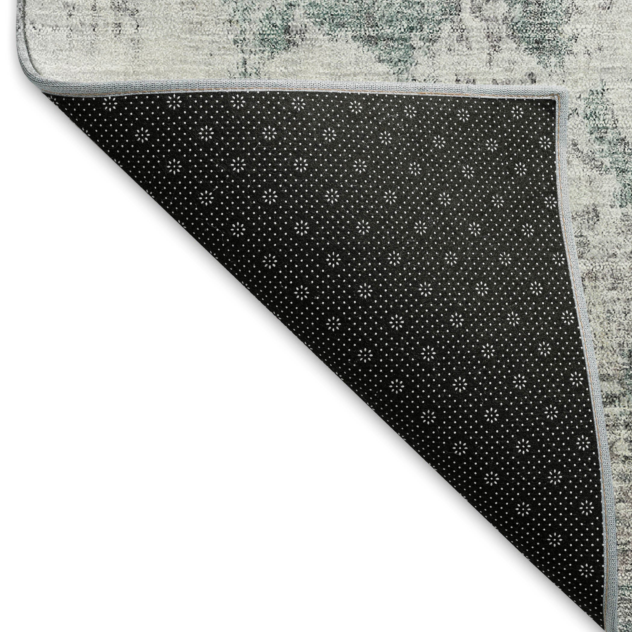 Havana Machine Washable Transitional Teal Rug 1'8" x 2'6" #shape_Rectangle