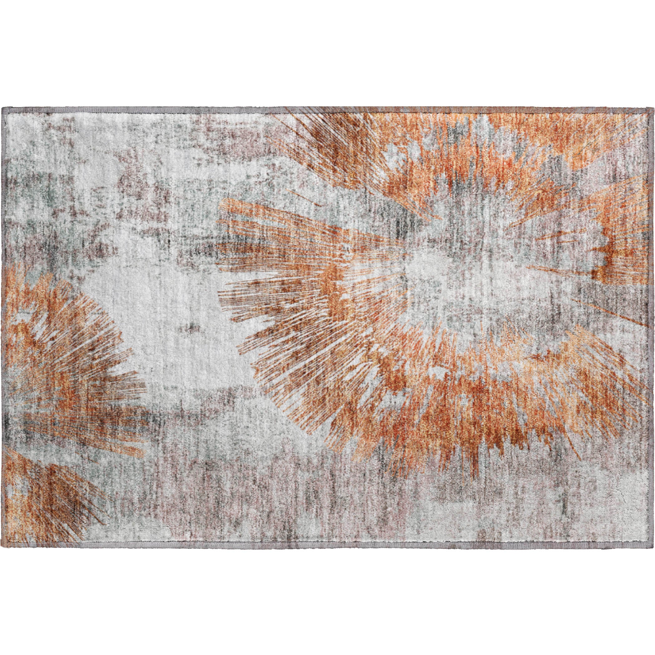 Havana Machine Washable Transitional Terracotta Orange Rug 1'8" x 2'6" #shape_Rectangle
