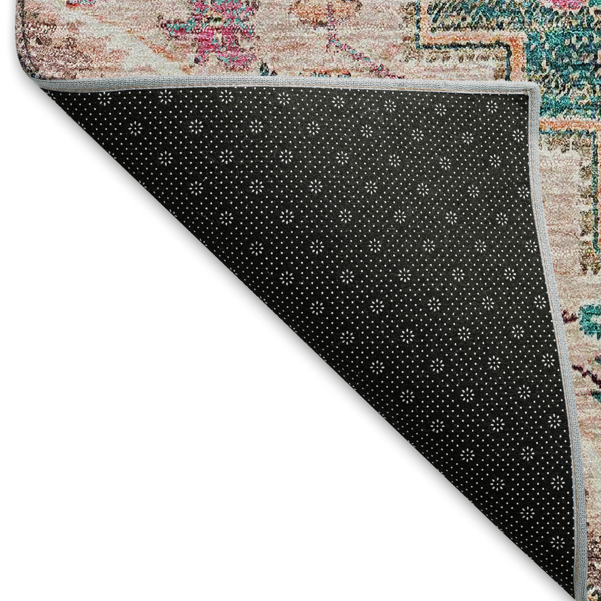 Zanzibar Machine Washable Traditional Emerald Green Rug 1'8" x 2'6" #shape_Rectangle