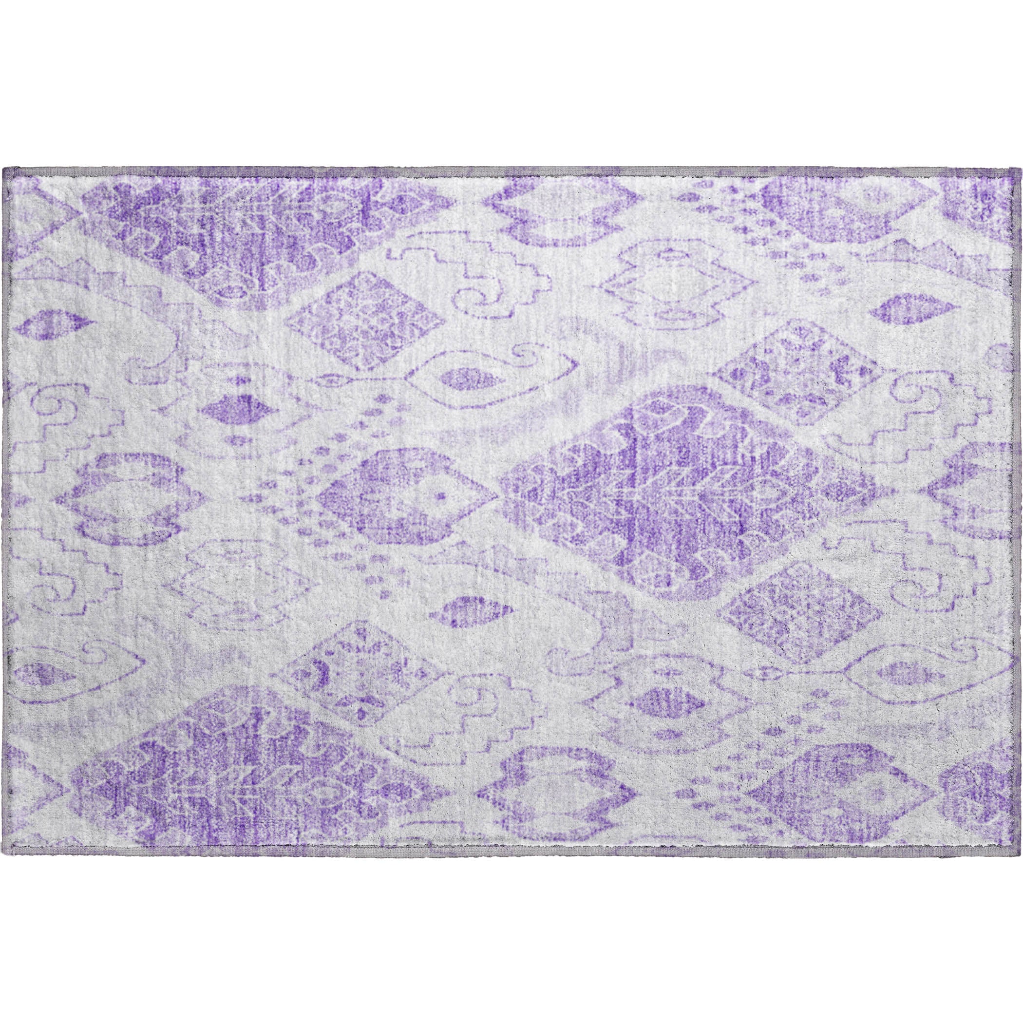 Bangkok Machine Washable Transitional Purple Rug 1'8" x 2'6" #shape_Rectangle