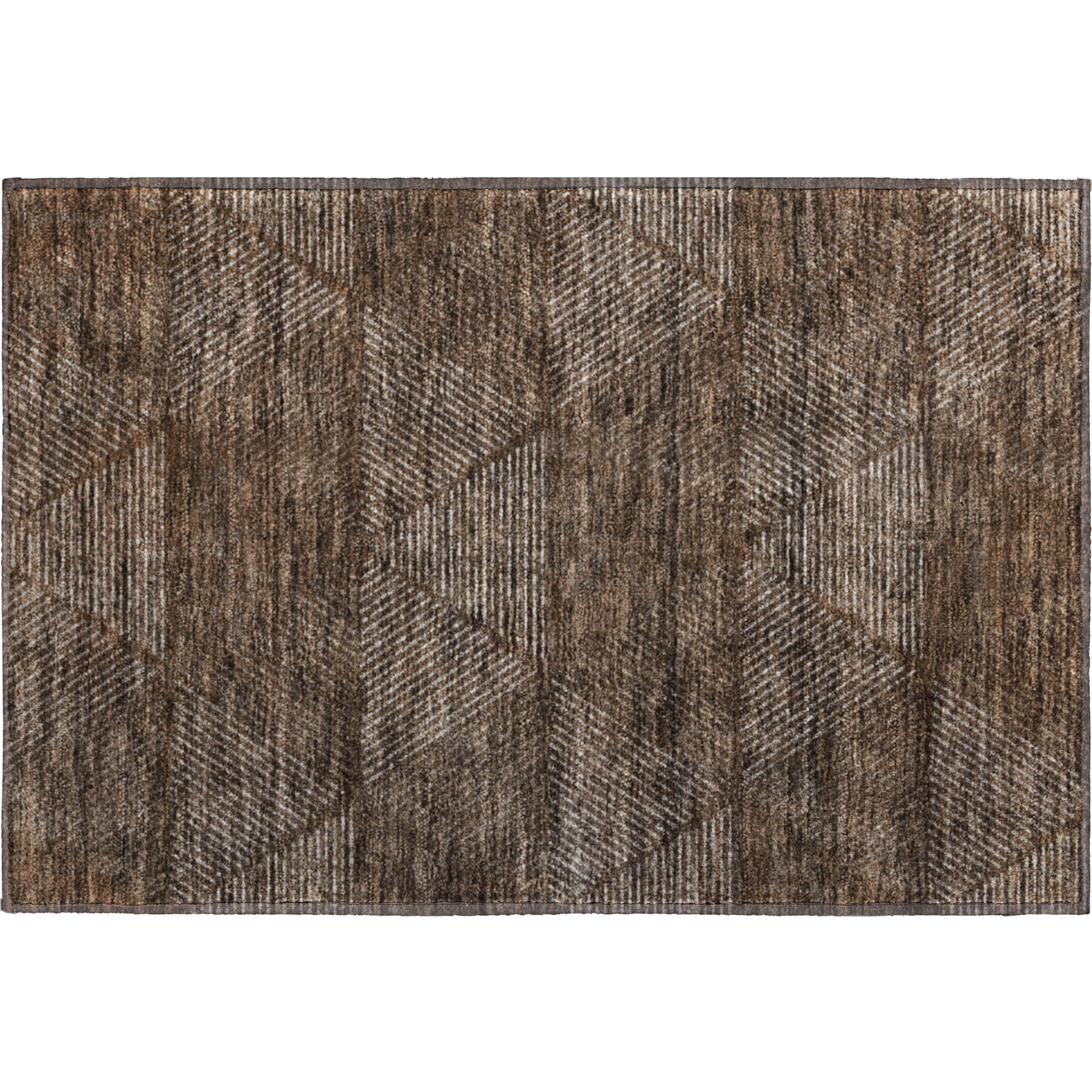 Colombo Machine Washable Transitional Brown Rug 1'8" x 2'6" #shape_Rectangle