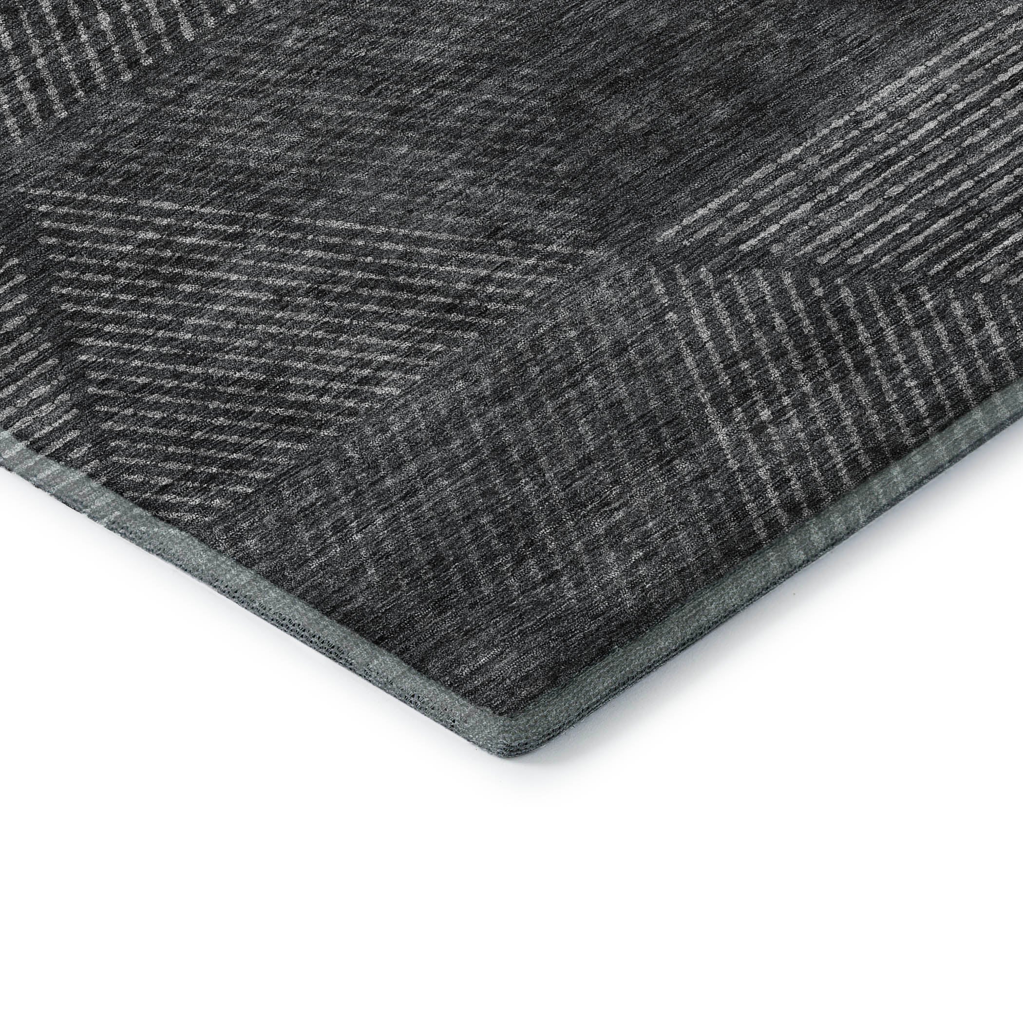 Colombo Machine Washable Transitional Charcoal Gray Rug 1'8" x 2'6" #shape_Rectangle