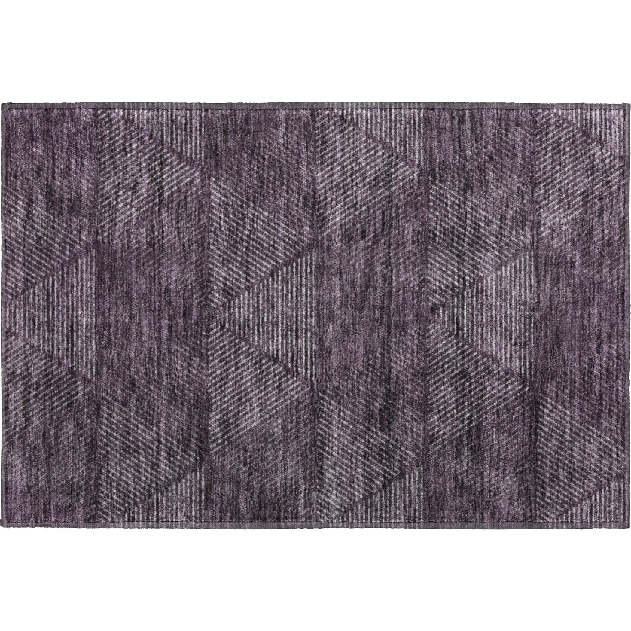 Colombo Machine Washable Transitional Eggplant Purple Rug 1'8" x 2'6" #shape_Rectangle