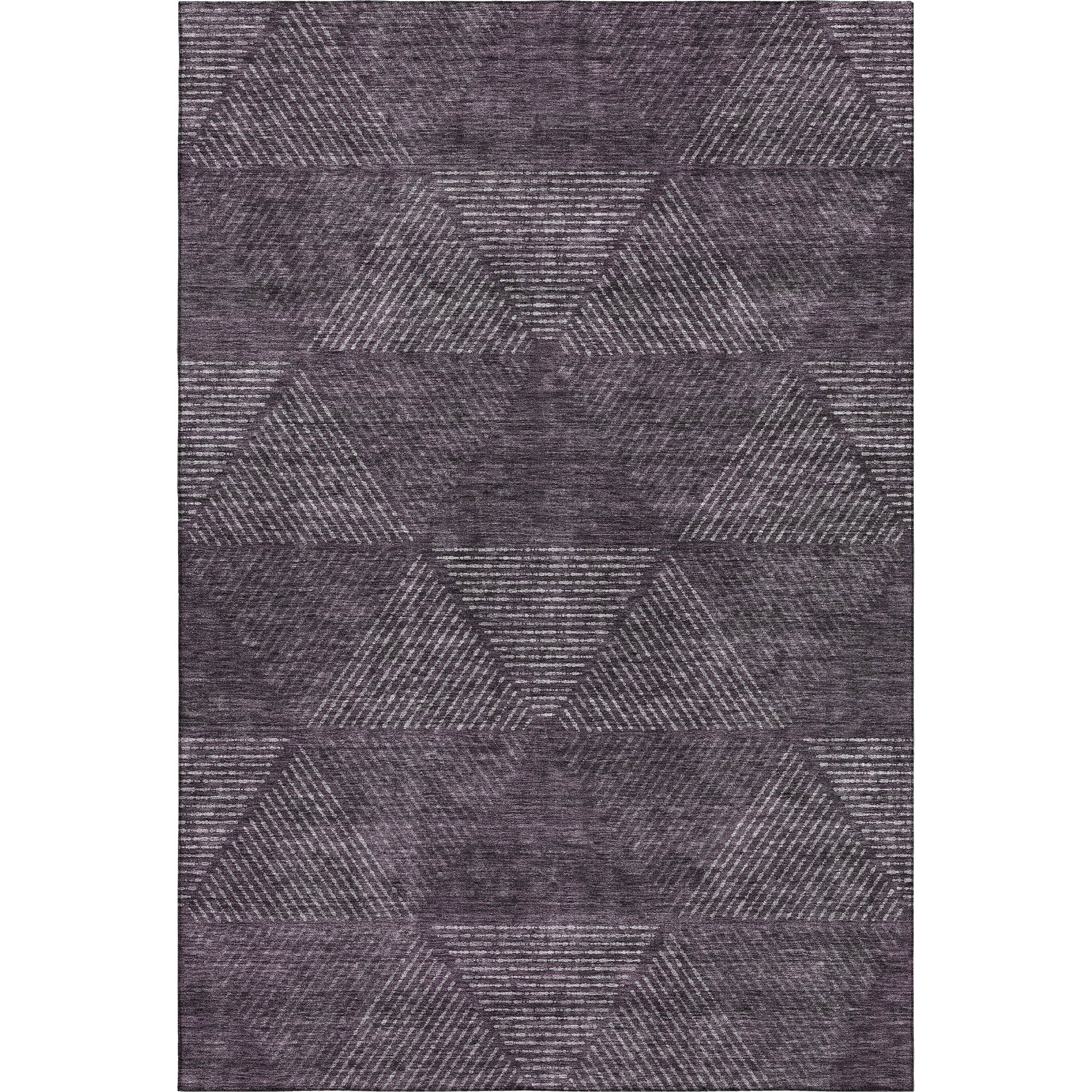 Colombo Machine Washable Transitional Eggplant Purple Rug 2'6" x 3'10" #shape_Rectangle