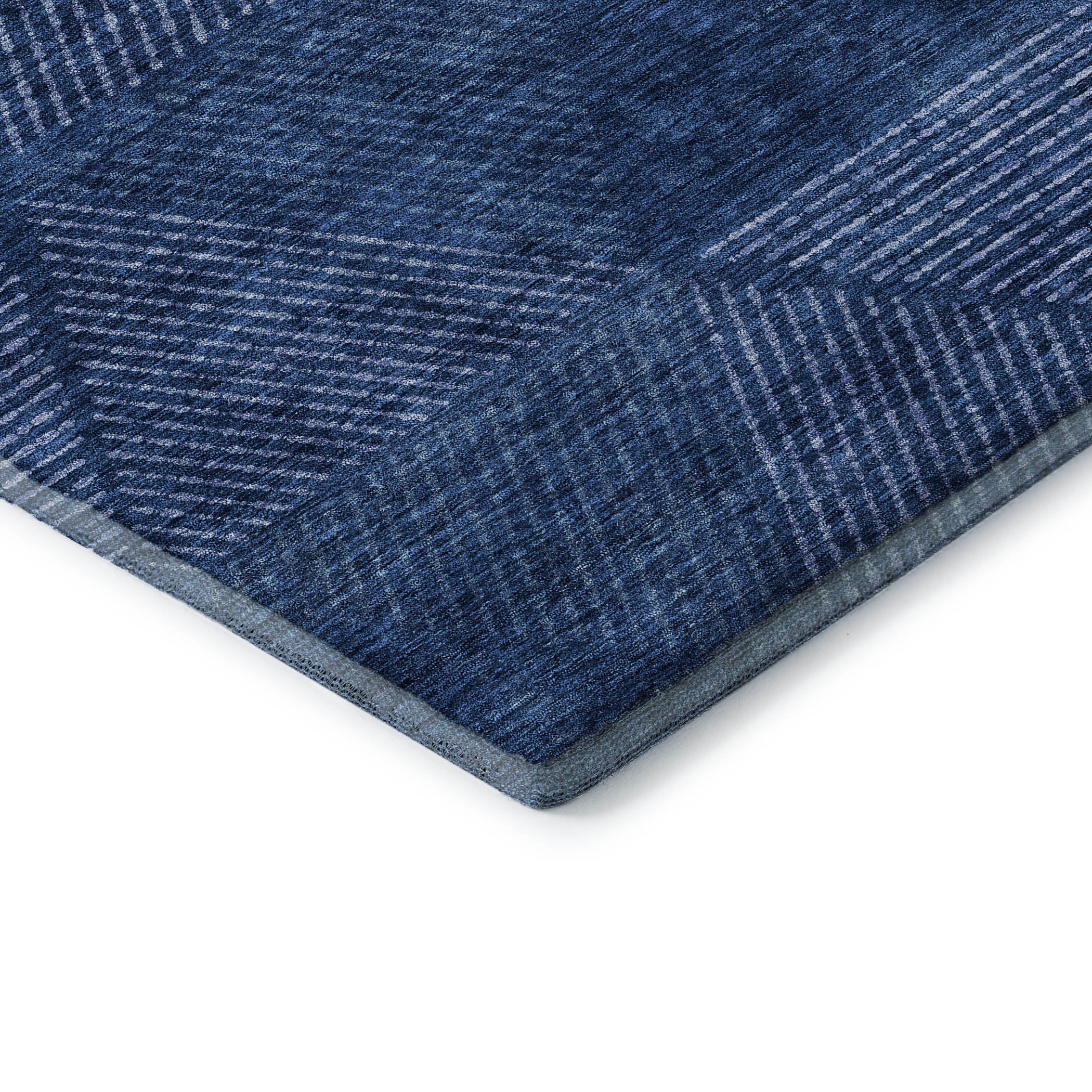 Colombo Machine Washable Transitional Navy Blue Rug 1'8" x 2'6" #shape_Rectangle