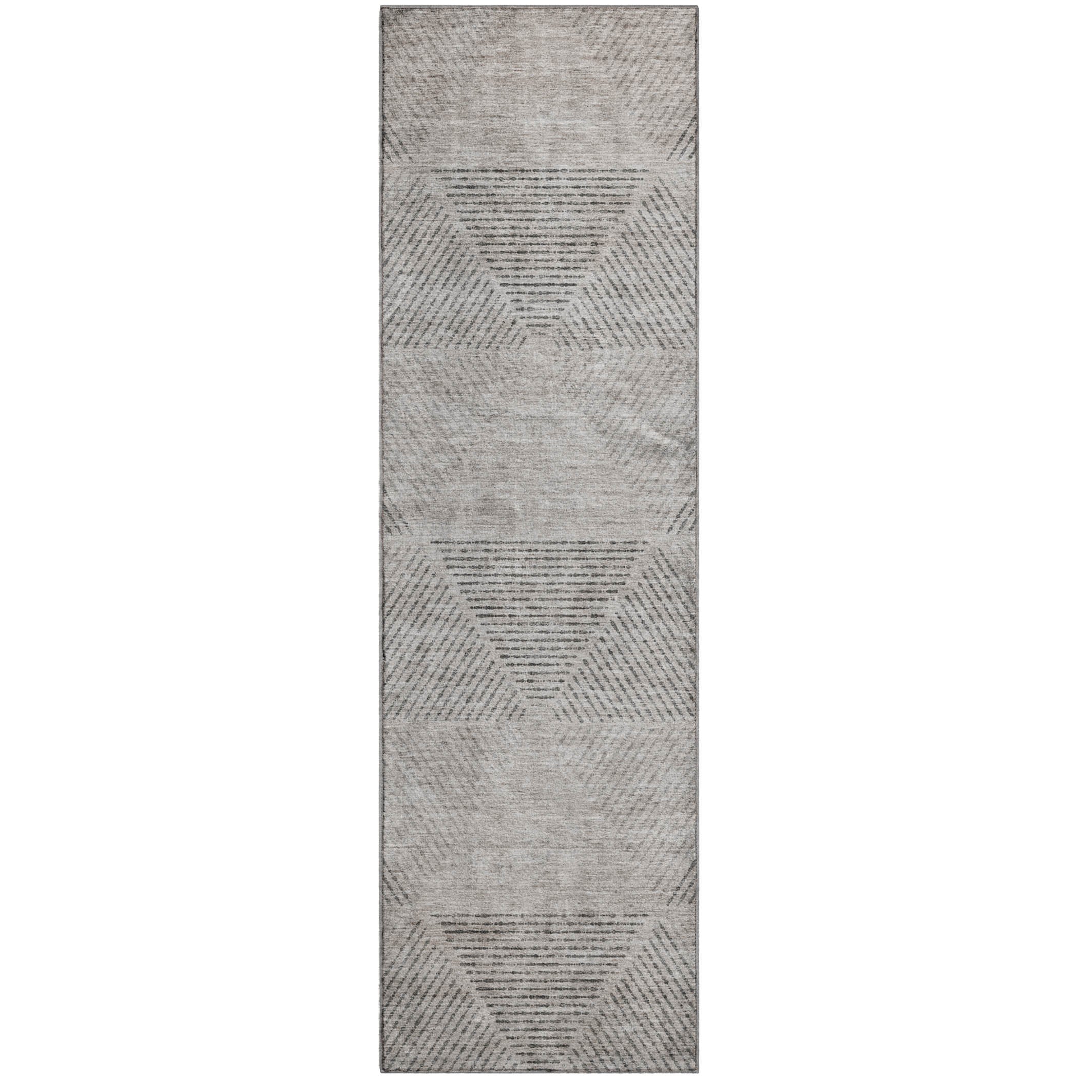 Colombo Machine Washable Transitional Taupe Brown Rug 2'3" x 7'6" #shape_Runner