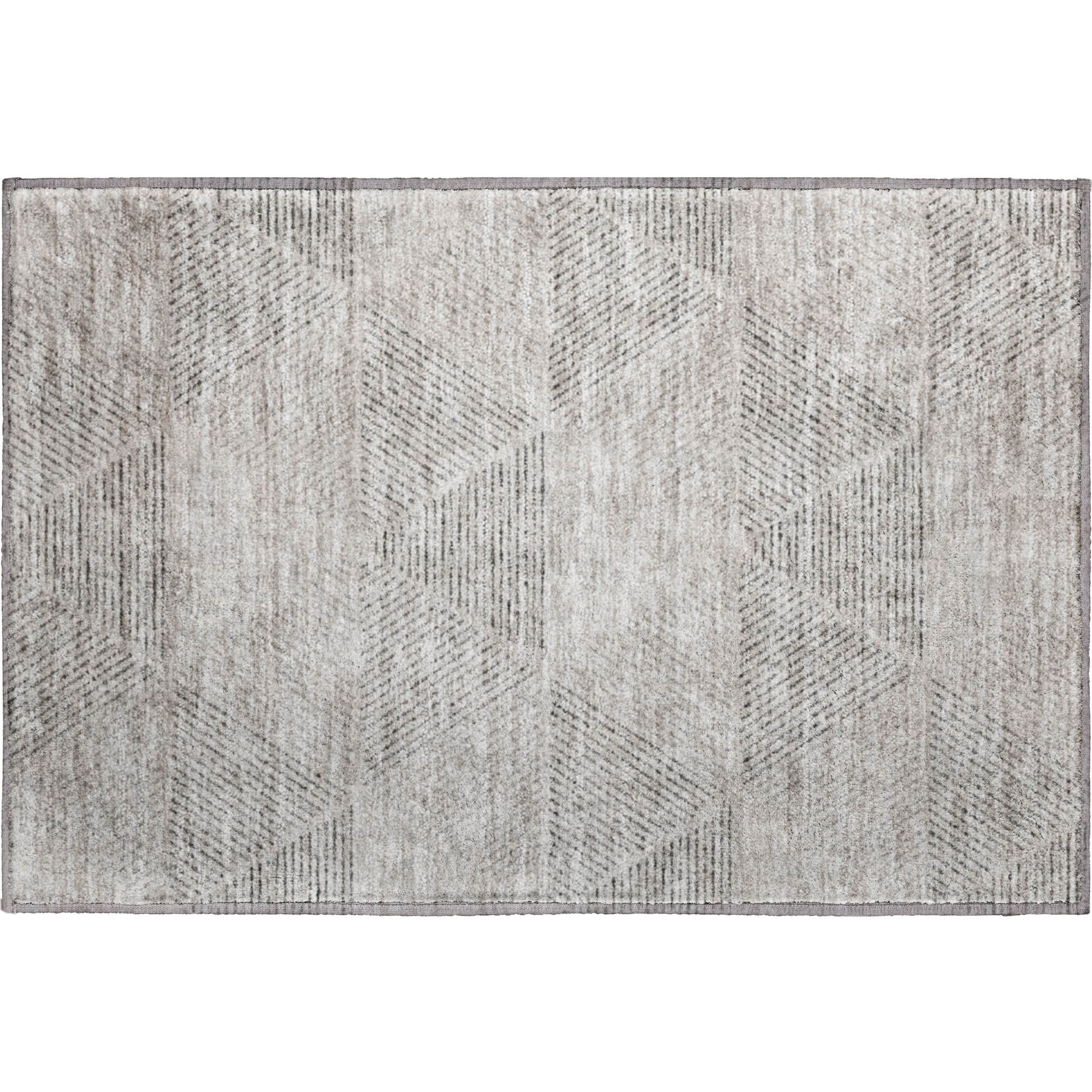 Colombo Machine Washable Transitional Taupe Brown Rug 1'8" x 2'6" #shape_Rectangle