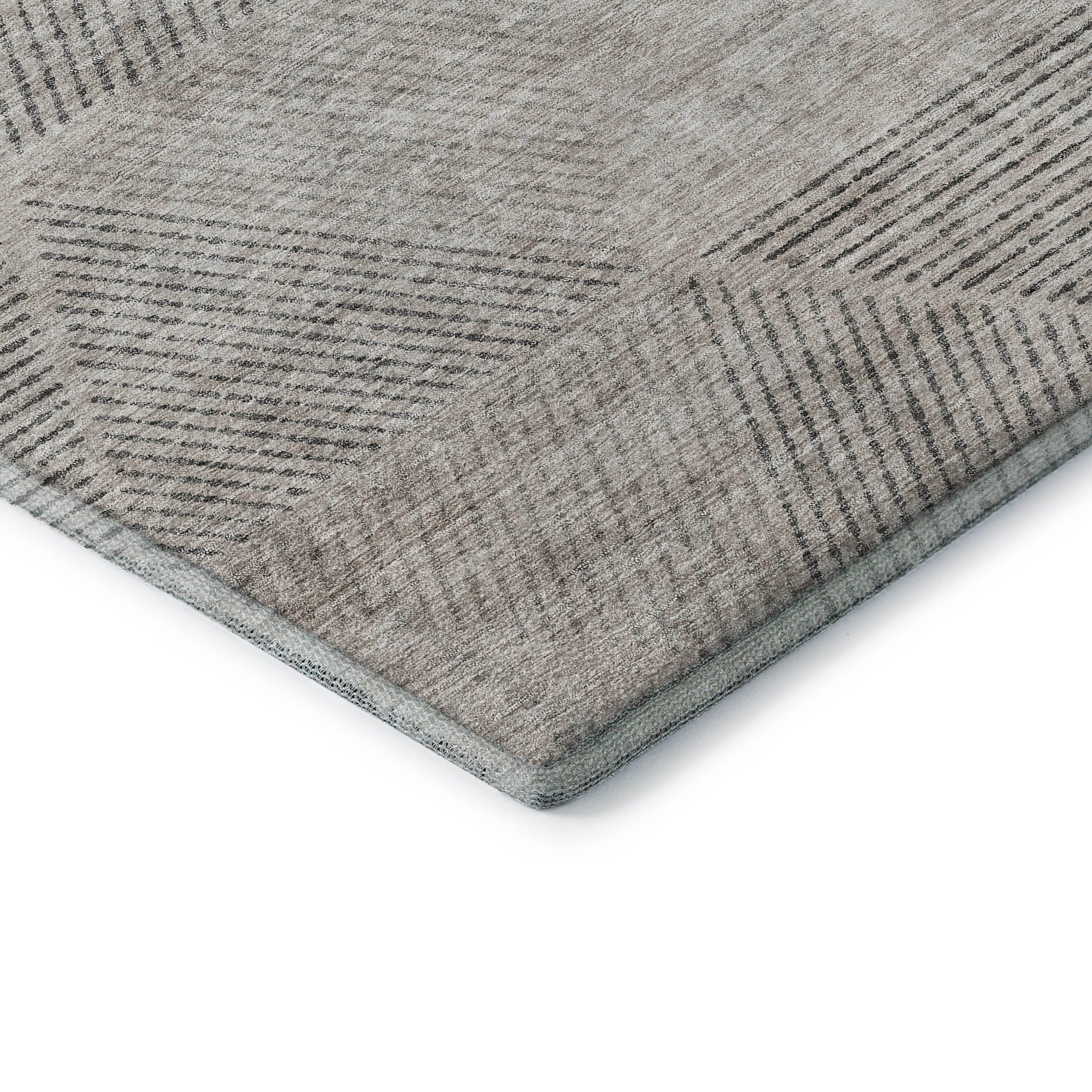 Colombo Machine Washable Transitional Taupe Brown Rug 1'8" x 2'6" #shape_Rectangle