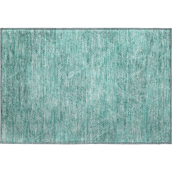 Colombo Machine Washable Transitional Teal Rug 1'8" x 2'6"
