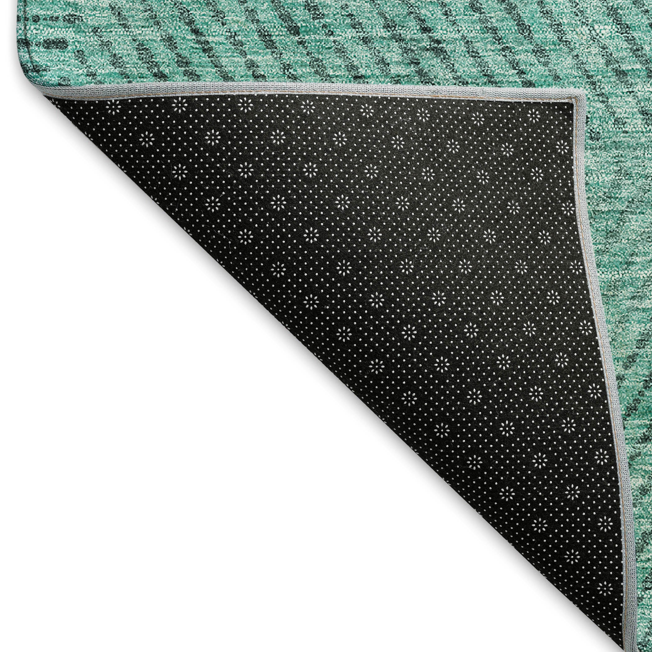 Colombo Machine Washable Transitional Teal Rug 1'8" x 2'6" #shape_Rectangle