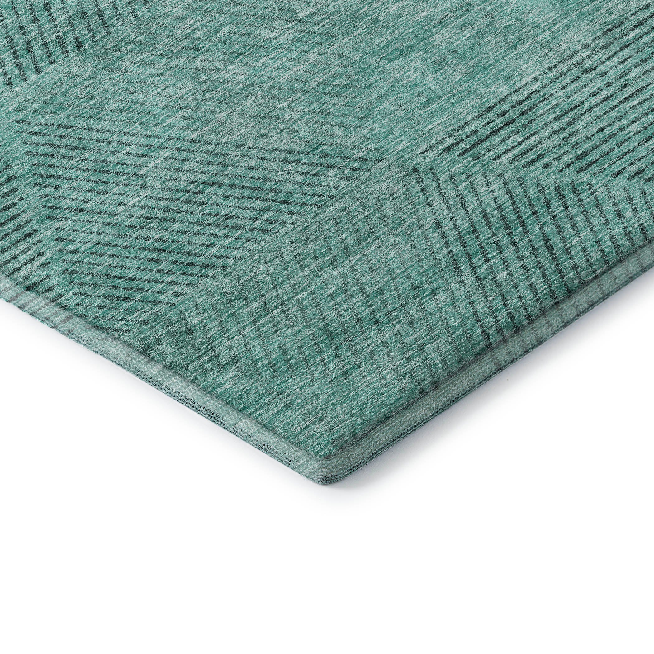 Colombo Machine Washable Transitional Teal Rug 1'8" x 2'6" #shape_Rectangle