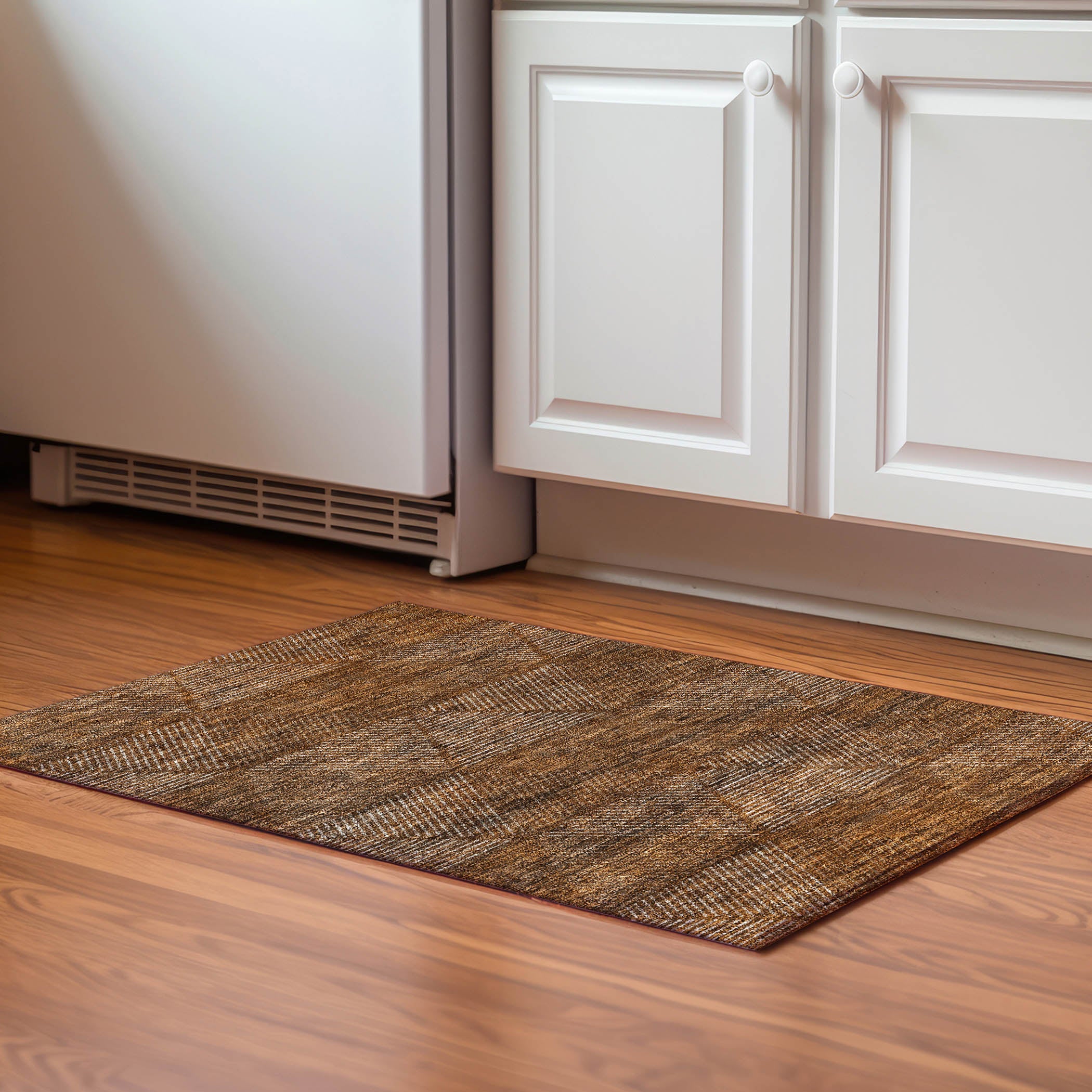 Colombo Machine Washable Transitional Terracotta Orange Rug 1'8" x 2'6" #shape_Rectangle