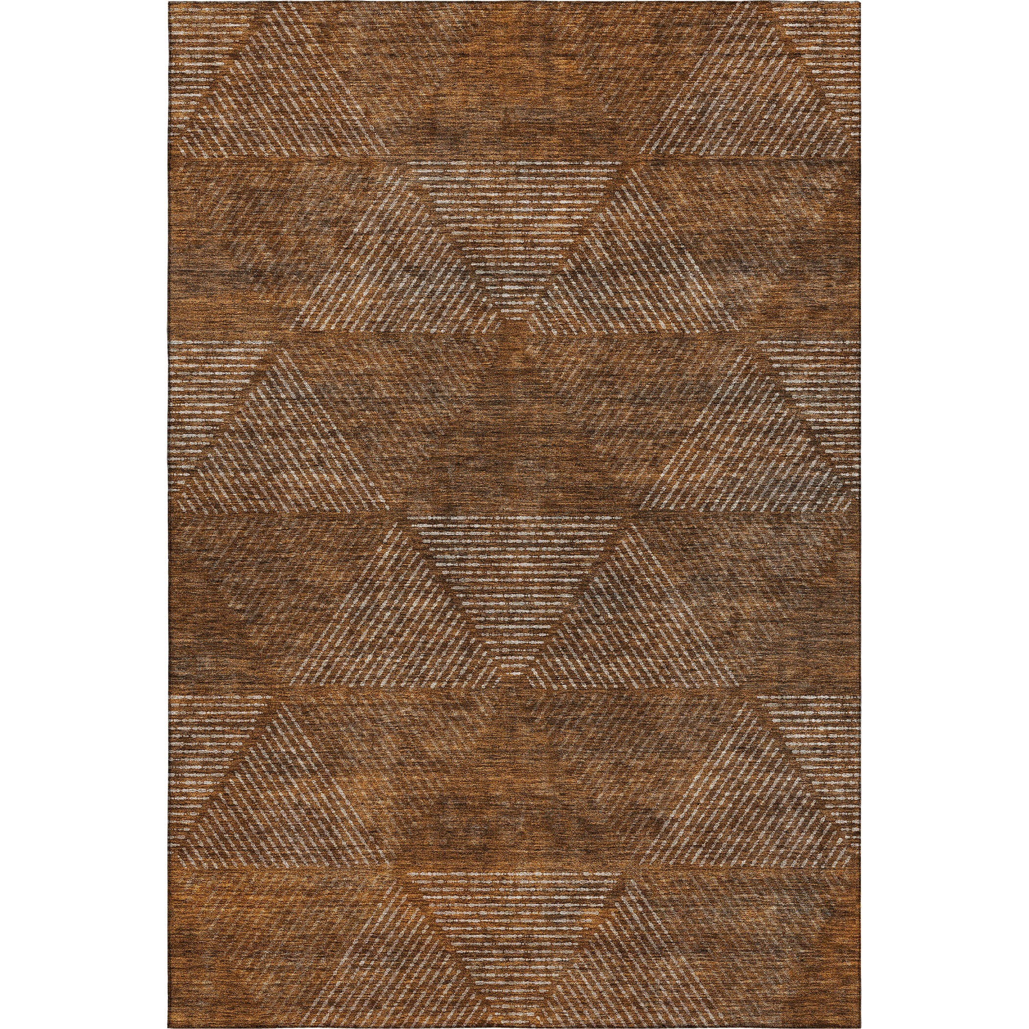 Colombo Machine Washable Transitional Terracotta Orange Rug 2'6" x 3'10" #shape_Rectangle