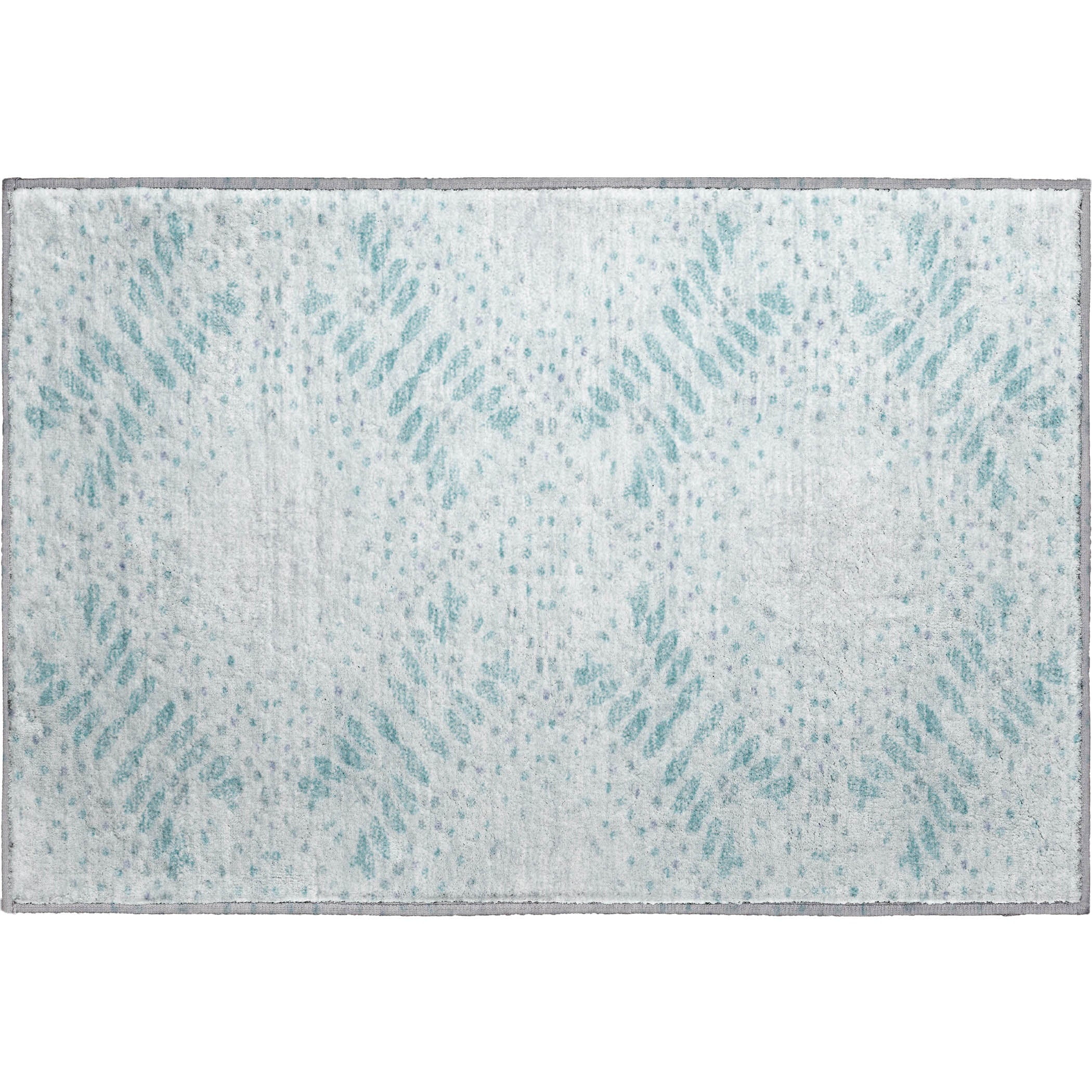 Reykjavik Machine Washable Transitional Teal Rug 1'8" x 2'6" #shape_Rectangle