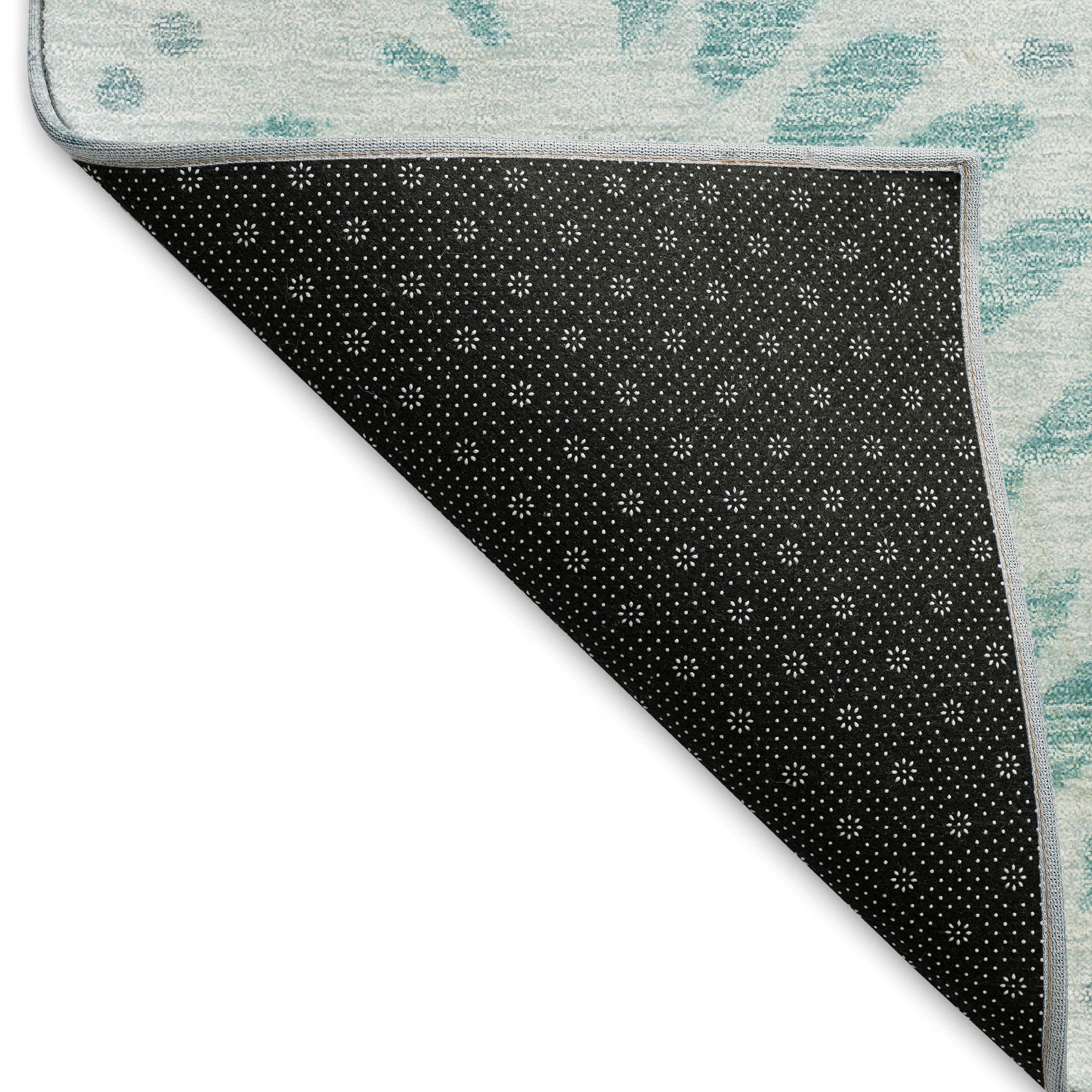Reykjavik Machine Washable Transitional Teal Rug 1'8" x 2'6" #shape_Rectangle
