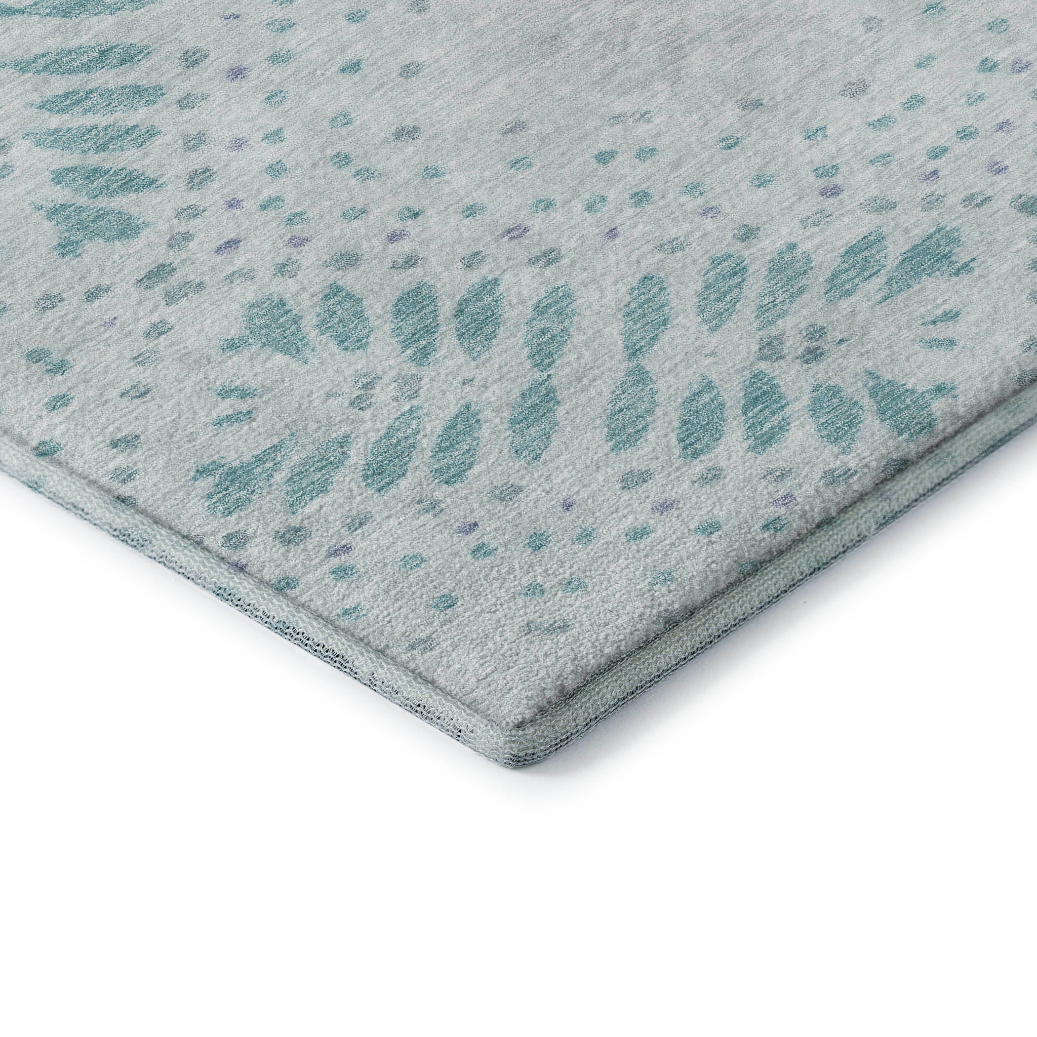 Reykjavik Machine Washable Transitional Teal Rug 1'8" x 2'6" #shape_Rectangle