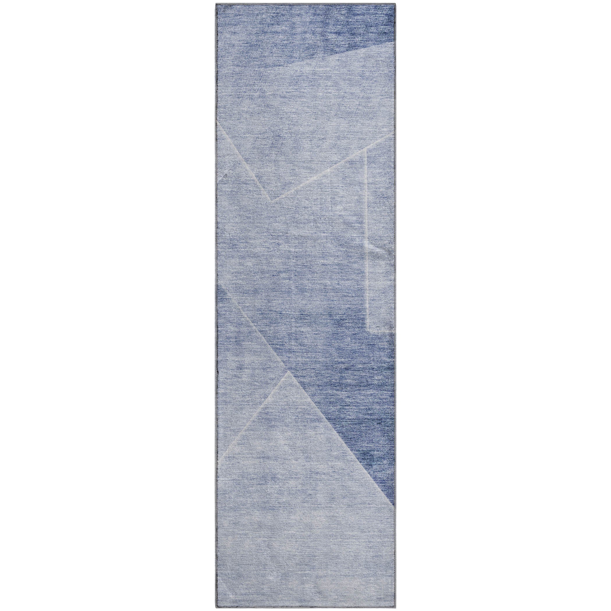 Bogota Machine Washable Transitional Blue Rug 2'3" x 7'6" #shape_Runner