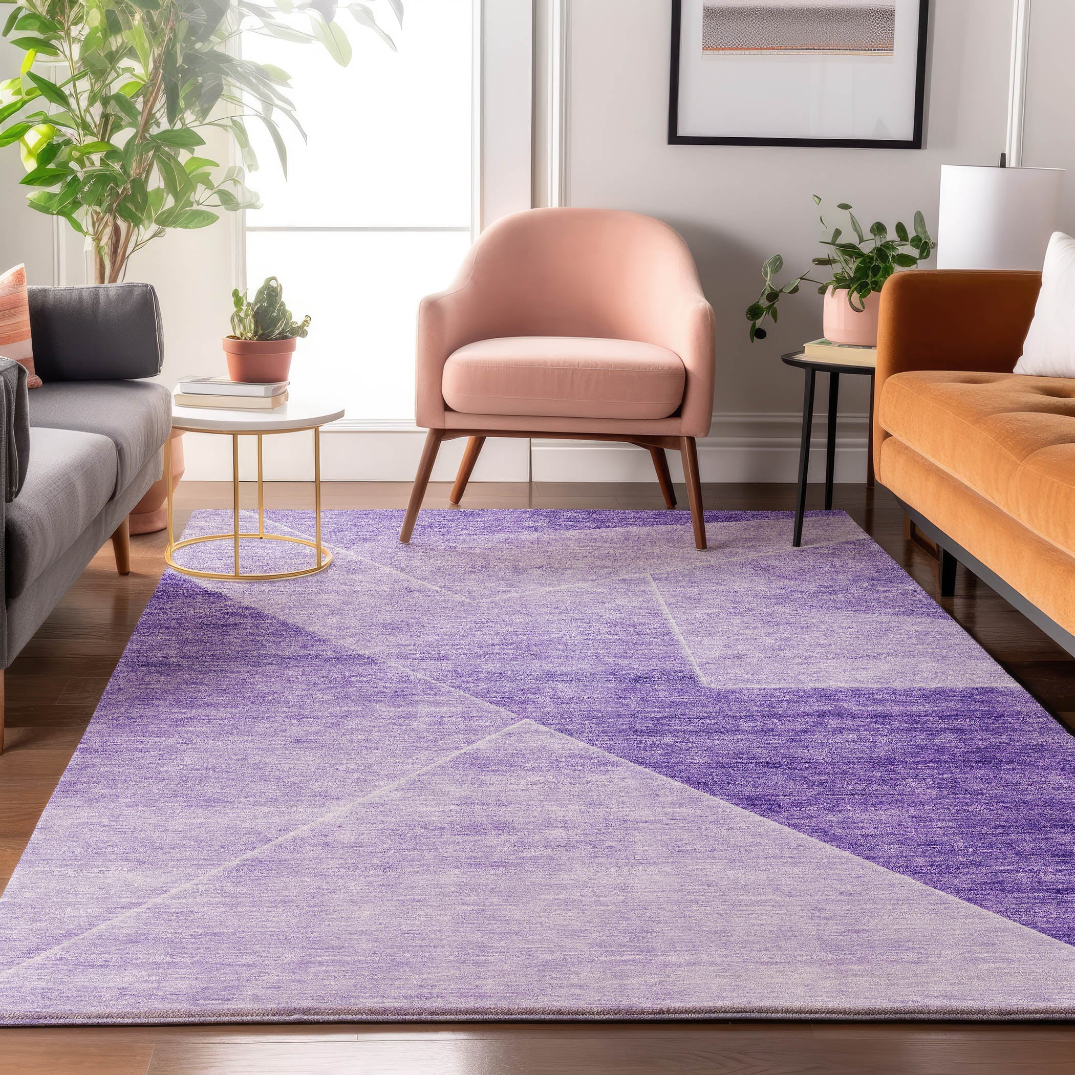 Bogota Machine Washable Transitional Purple Rug 2'6" x 3'10" #shape_Rectangle