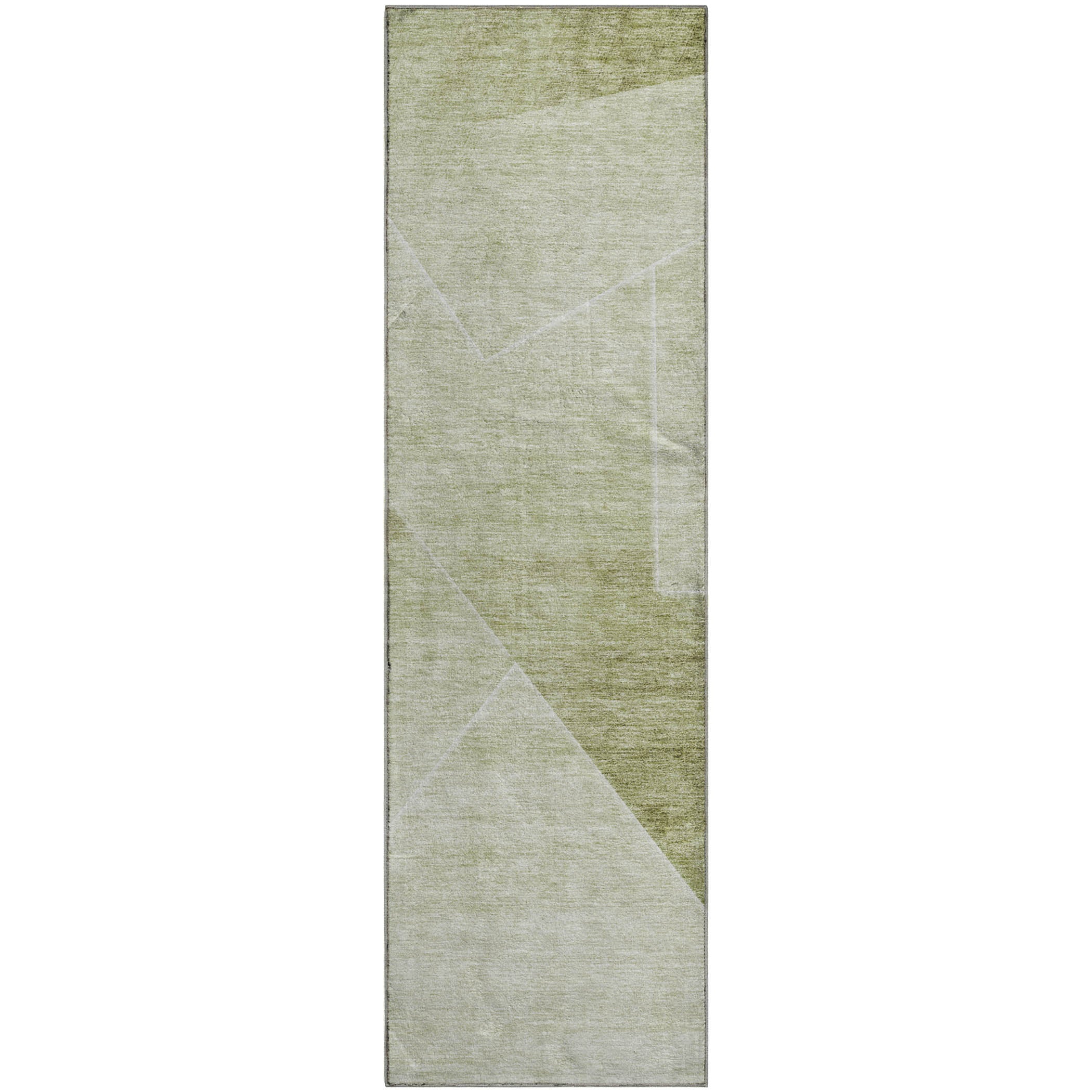 Bogota Machine Washable Transitional Sage Green Rug 2'3" x 7'6" #shape_Runner