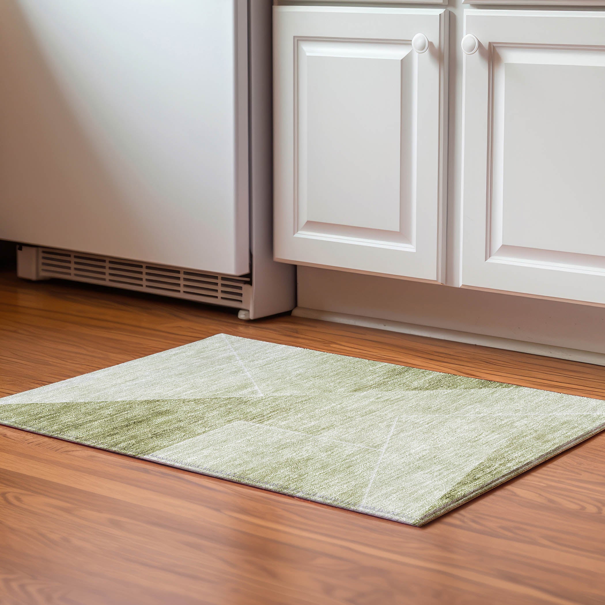 Bogota Machine Washable Transitional Sage Green Rug 1'8" x 2'6" #shape_Rectangle