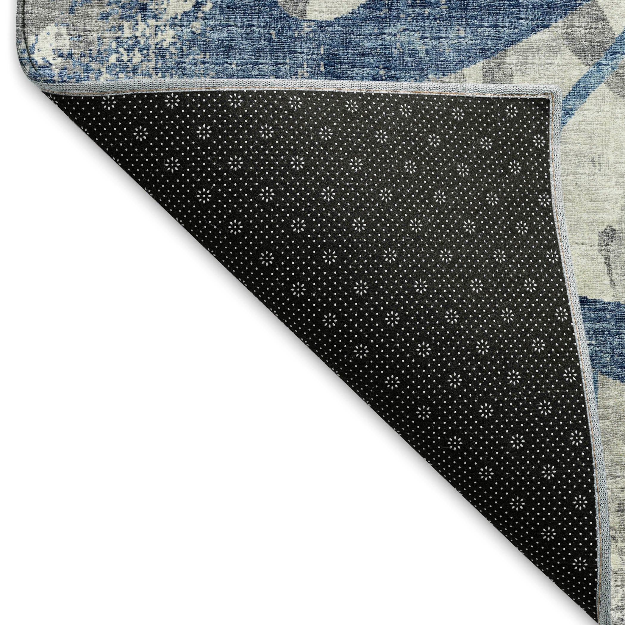 Lisbon Machine Washable Transitional Blue Rug 1'8" x 2'6" #shape_Rectangle