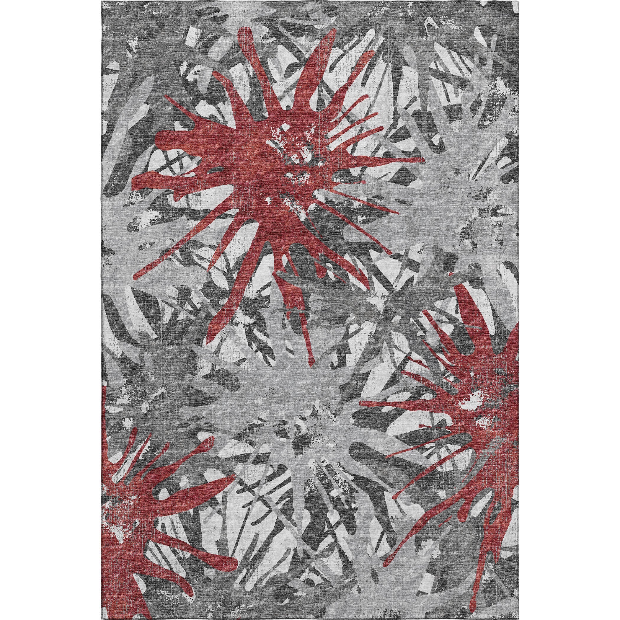 Lisbon Machine Washable Transitional Red Rug 2'6" x 3'10" #shape_Rectangle