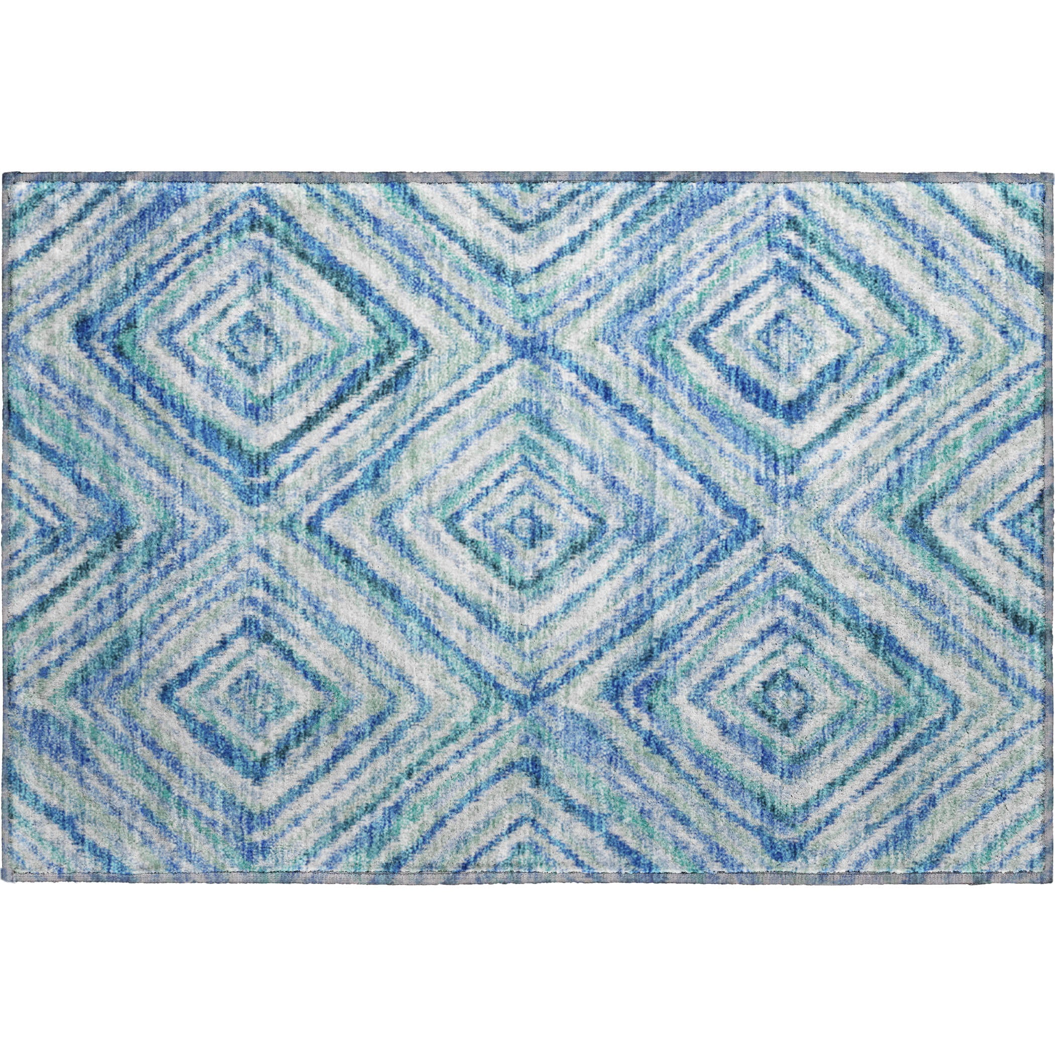 Bruges Machine Washable Transitional Blue Rug 1'8" x 2'6" #shape_Rectangle