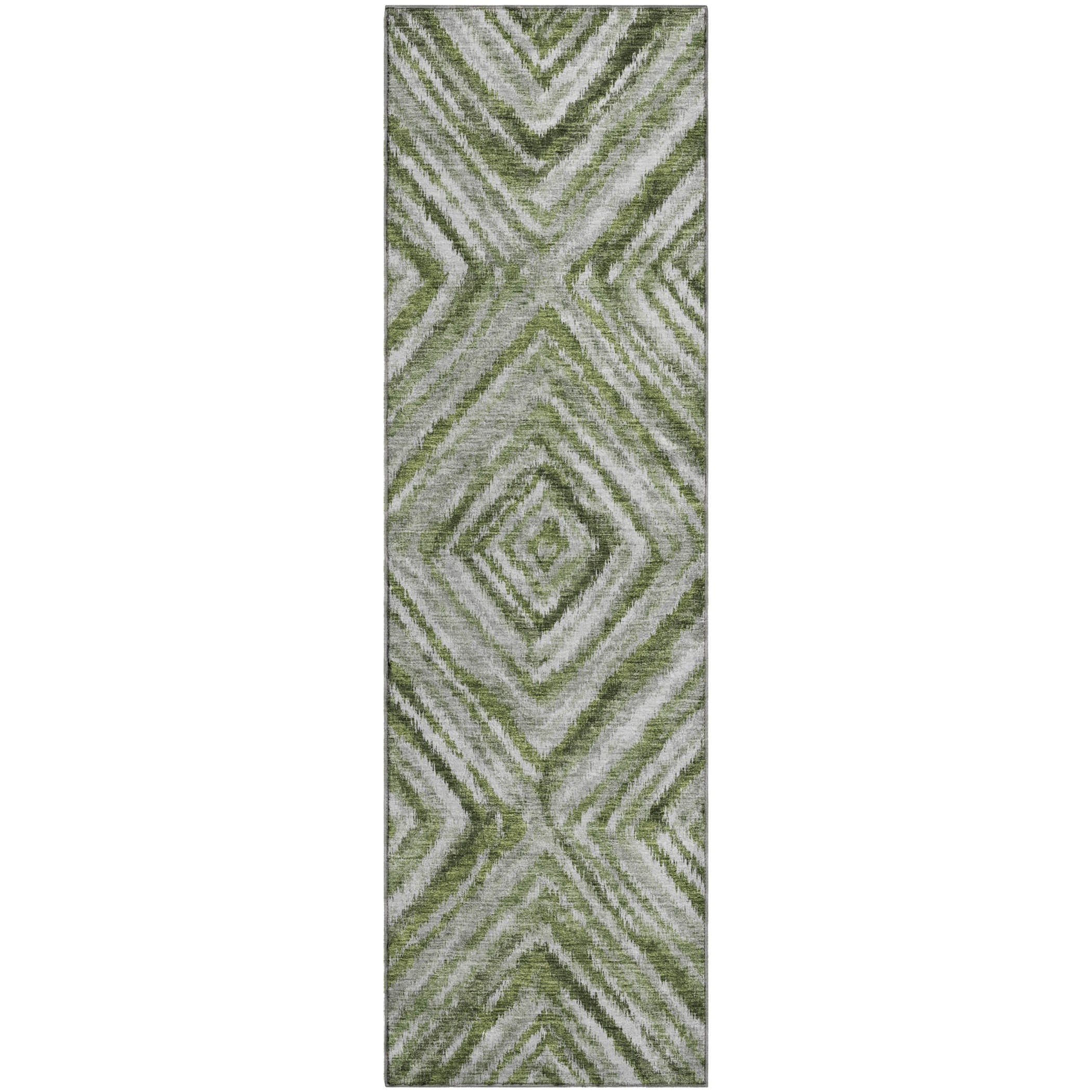 Cartagena Machine Washable Transitional Aloe Green Rug 2'3" x 7'6" #shape_Runner