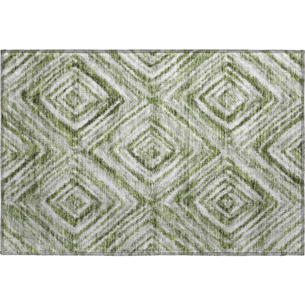 Cartagena Machine Washable Transitional Aloe Green Rug 1'8" x 2'6"