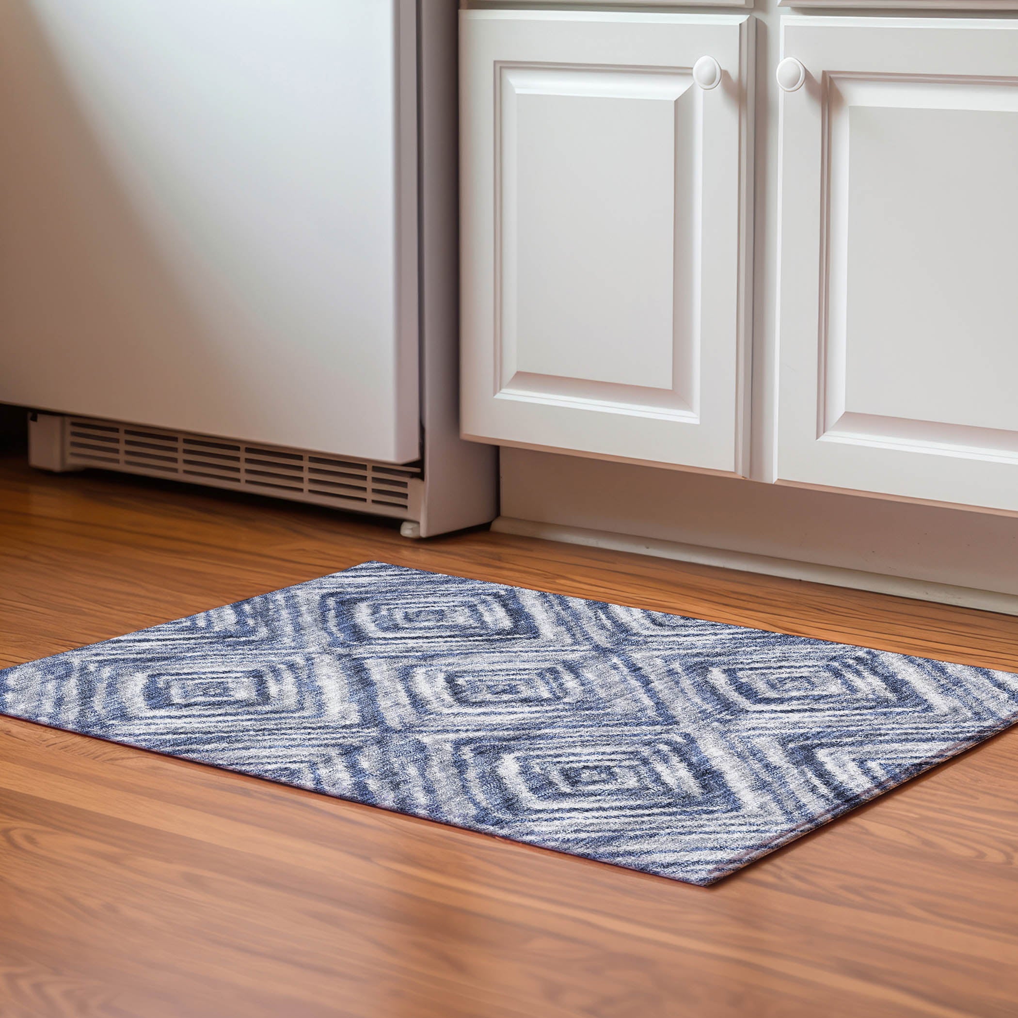 Cartagena Machine Washable Transitional Blue Rug 1'8" x 2'6" #shape_Rectangle