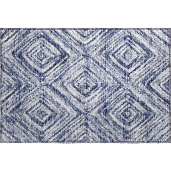 Cartagena Machine Washable Transitional Blue Rug 1'8" x 2'6"