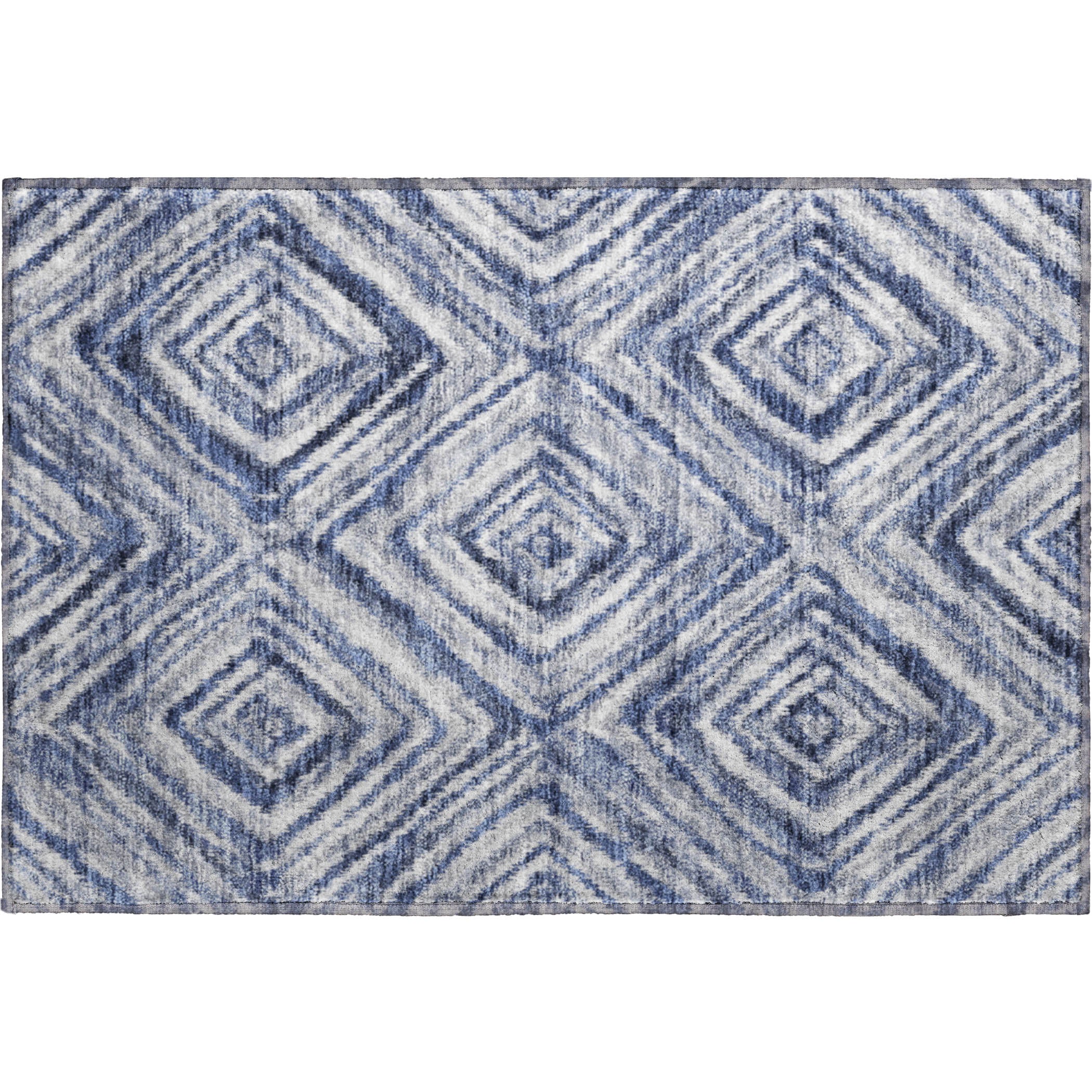 Cartagena Machine Washable Transitional Blue Rug 1'8" x 2'6" #shape_Rectangle