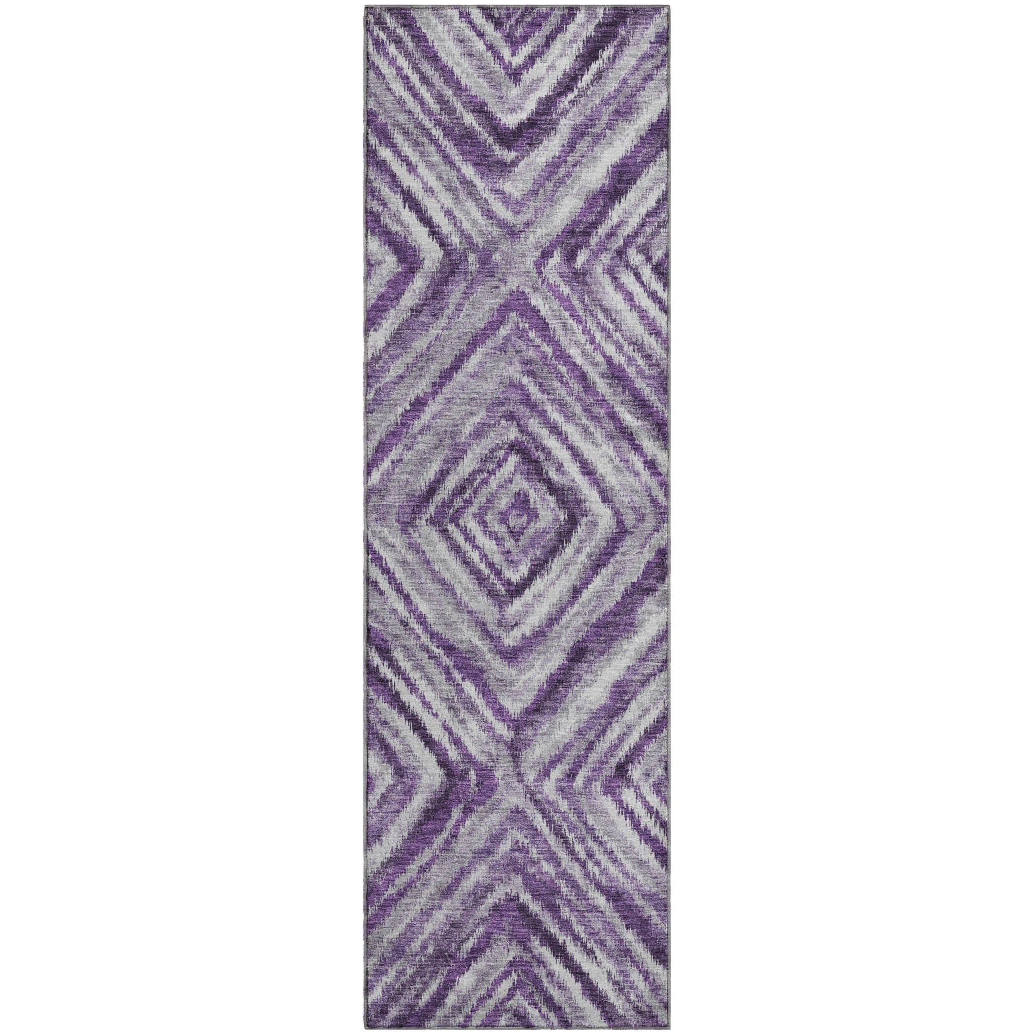 Cartagena Machine Washable Transitional Purple Rug 2'3" x 7'6" #shape_Runner