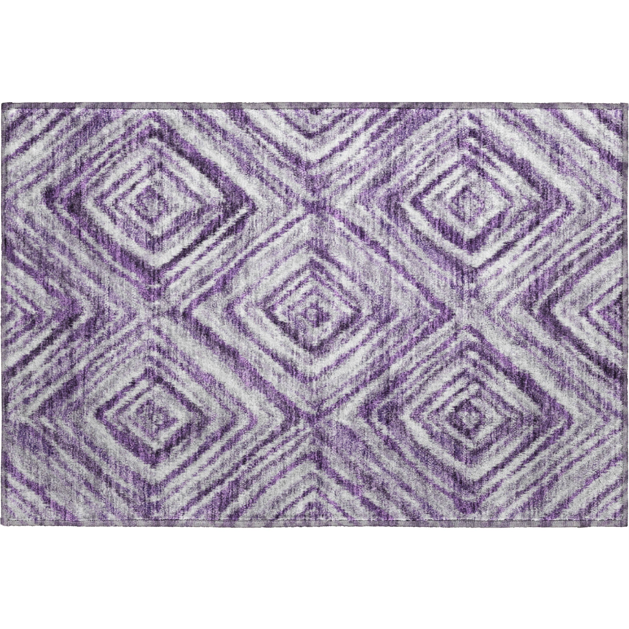 Cartagena Machine Washable Transitional Purple Rug 1'8" x 2'6" #shape_Rectangle