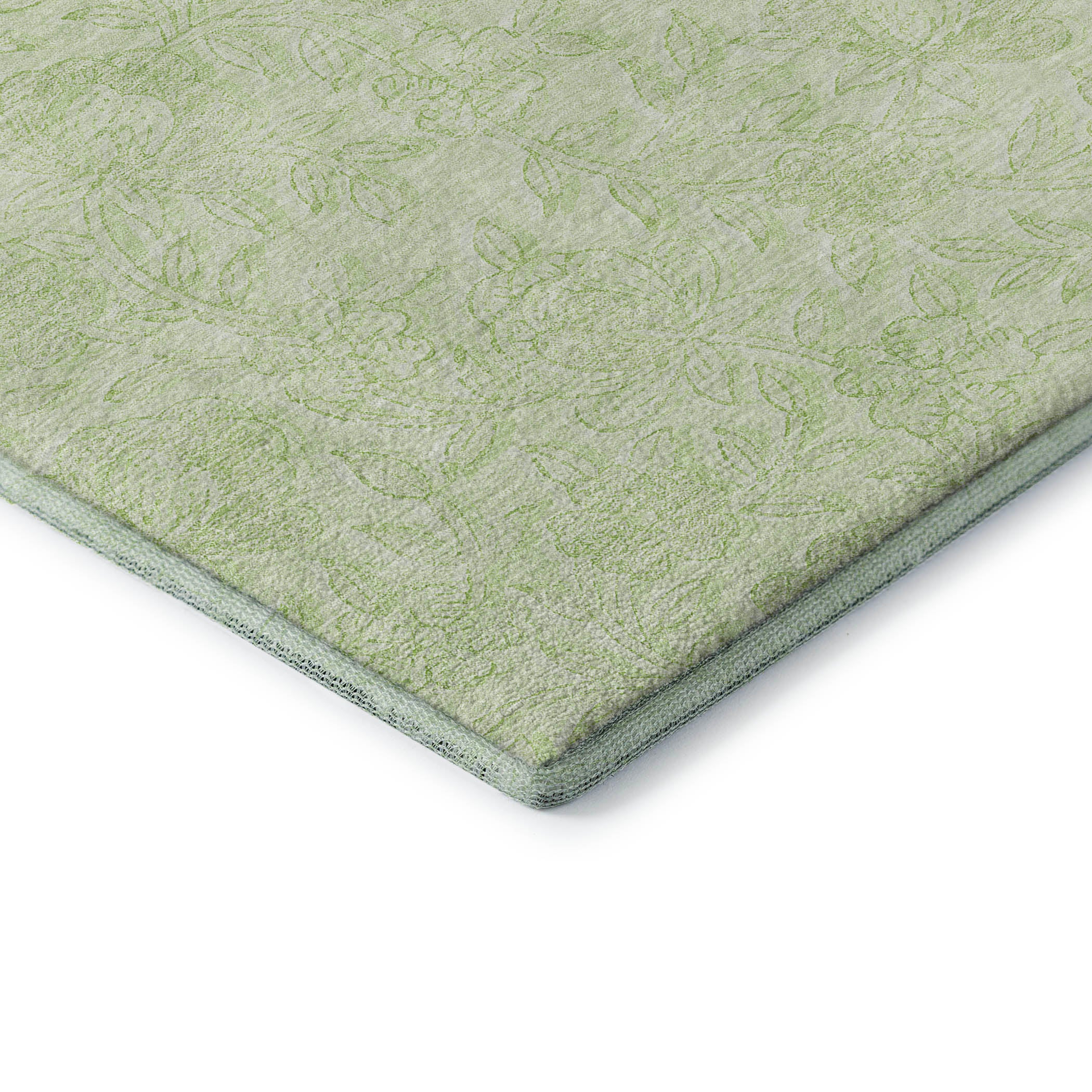 Cusco Machine Washable Transitional Aloe Green Rug 1'8" x 2'6" #shape_Rectangle