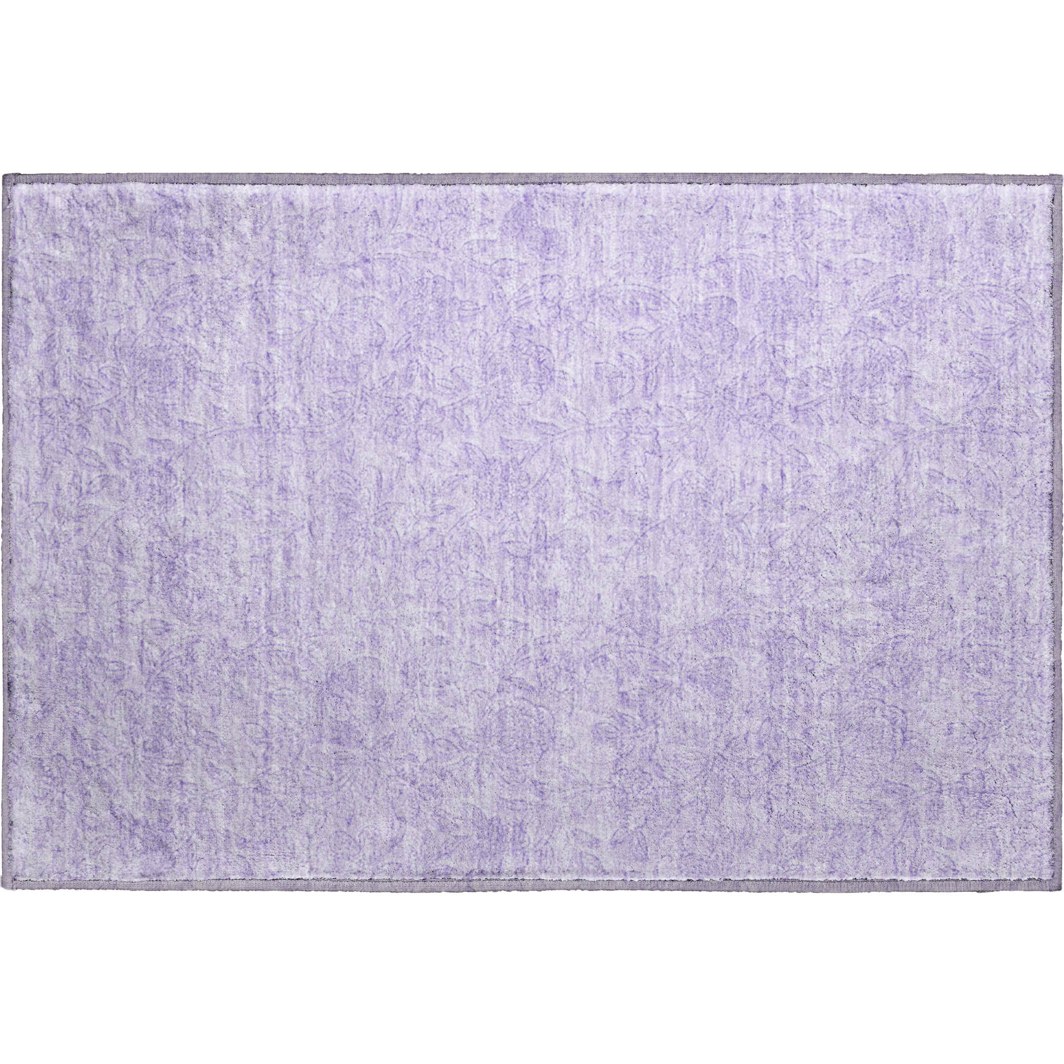 Cusco Machine Washable Transitional Lilac Purple Rug 1'8" x 2'6" #shape_Rectangle
