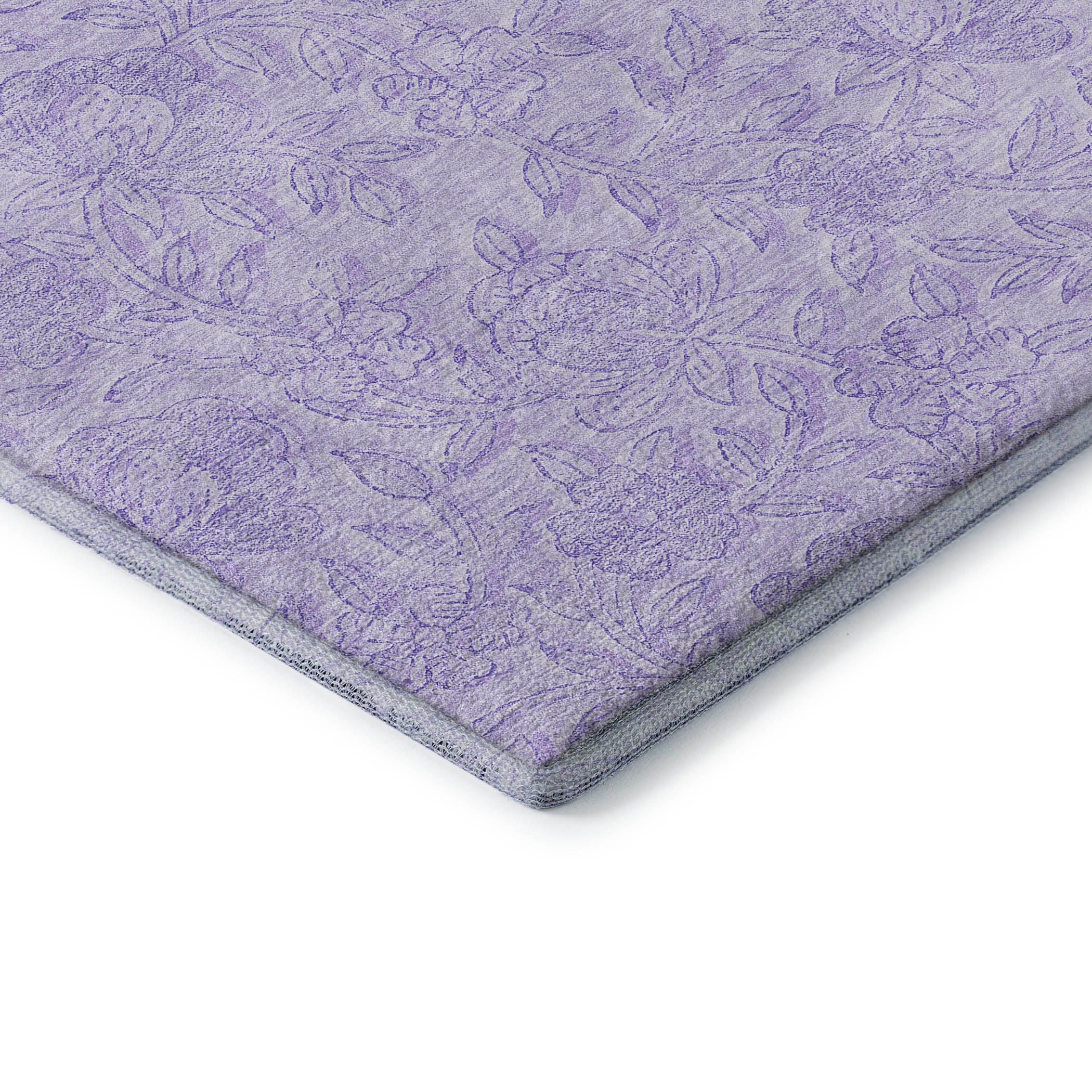 Cusco Machine Washable Transitional Lilac Purple Rug 1'8" x 2'6" #shape_Rectangle