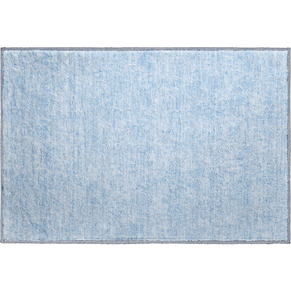 Cusco Machine Washable Transitional Sky Blue Rug 1'8" x 2'6"
