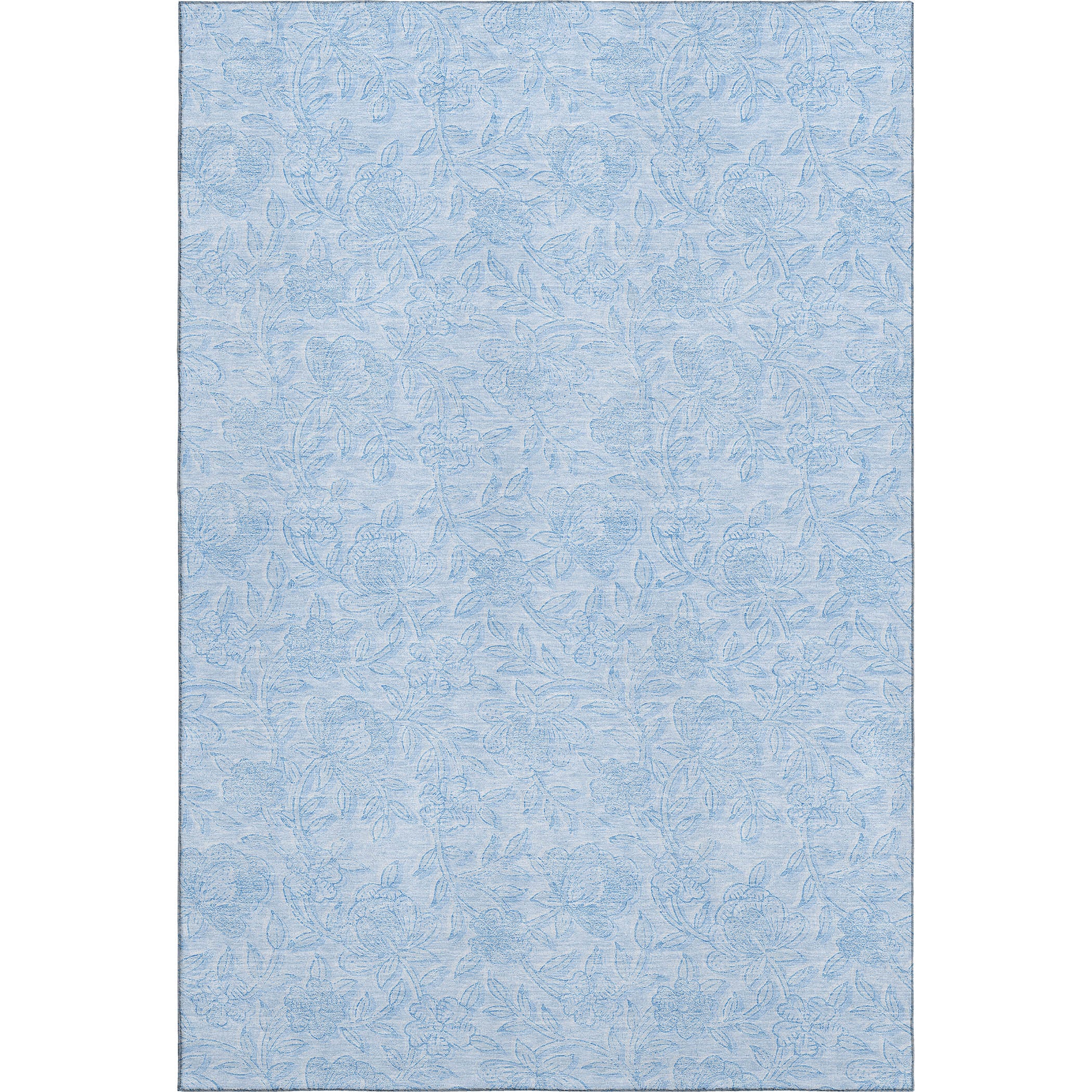 Cusco Machine Washable Transitional Sky Blue Rug 2'6" x 3'10" #shape_Rectangle
