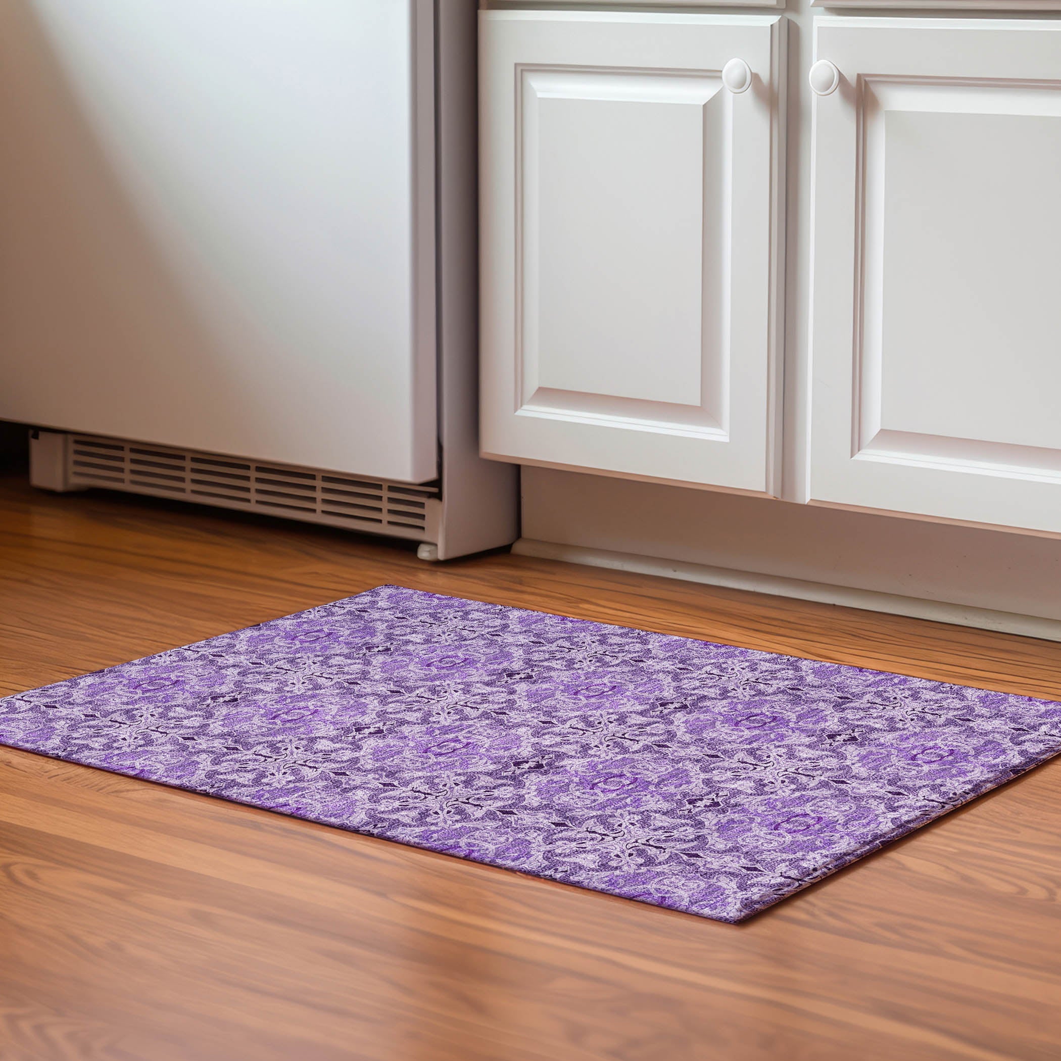 Seville Machine Washable Transitional Purple Rug 1'8" x 2'6" #shape_Rectangle