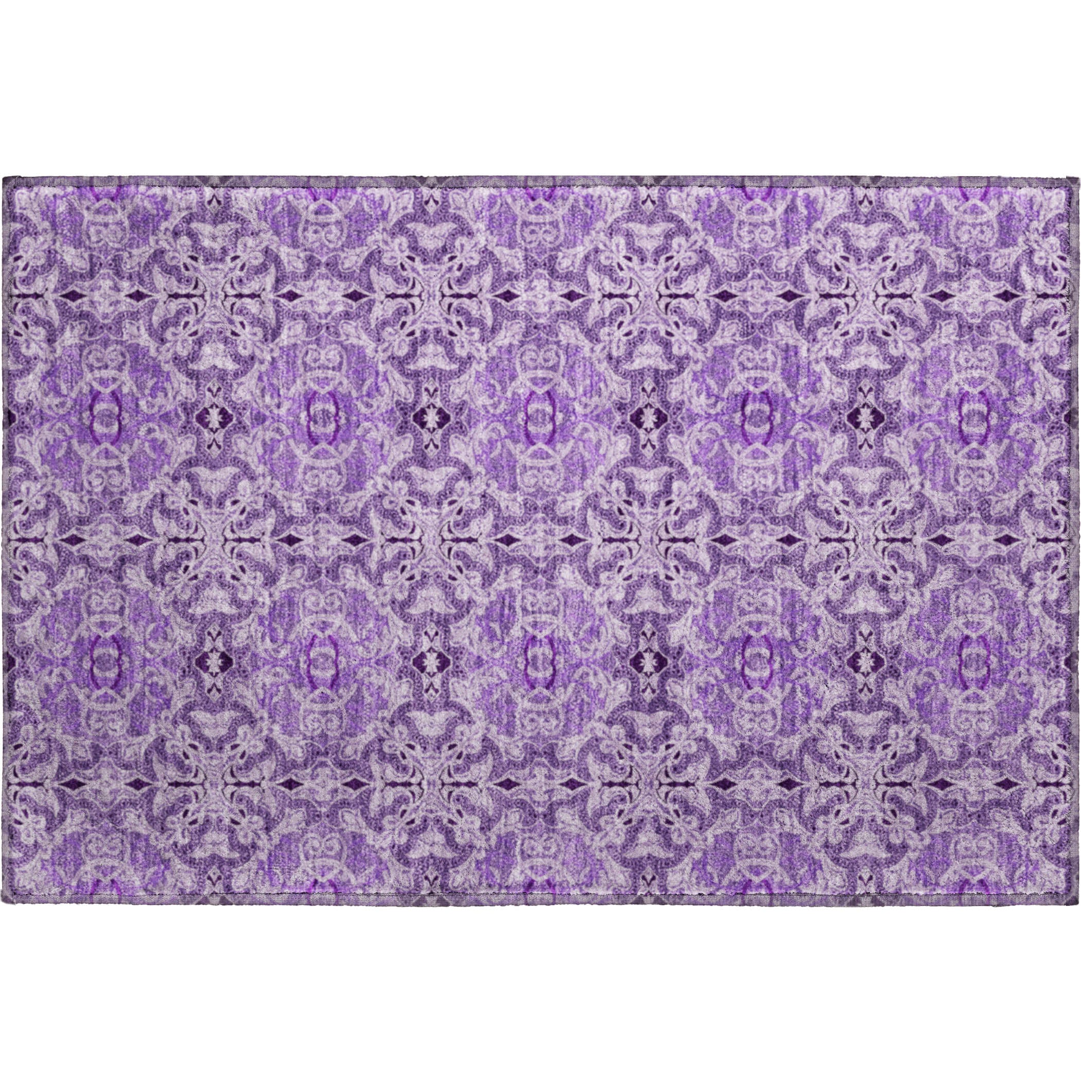 Seville Machine Washable Transitional Purple Rug 1'8" x 2'6" #shape_Rectangle