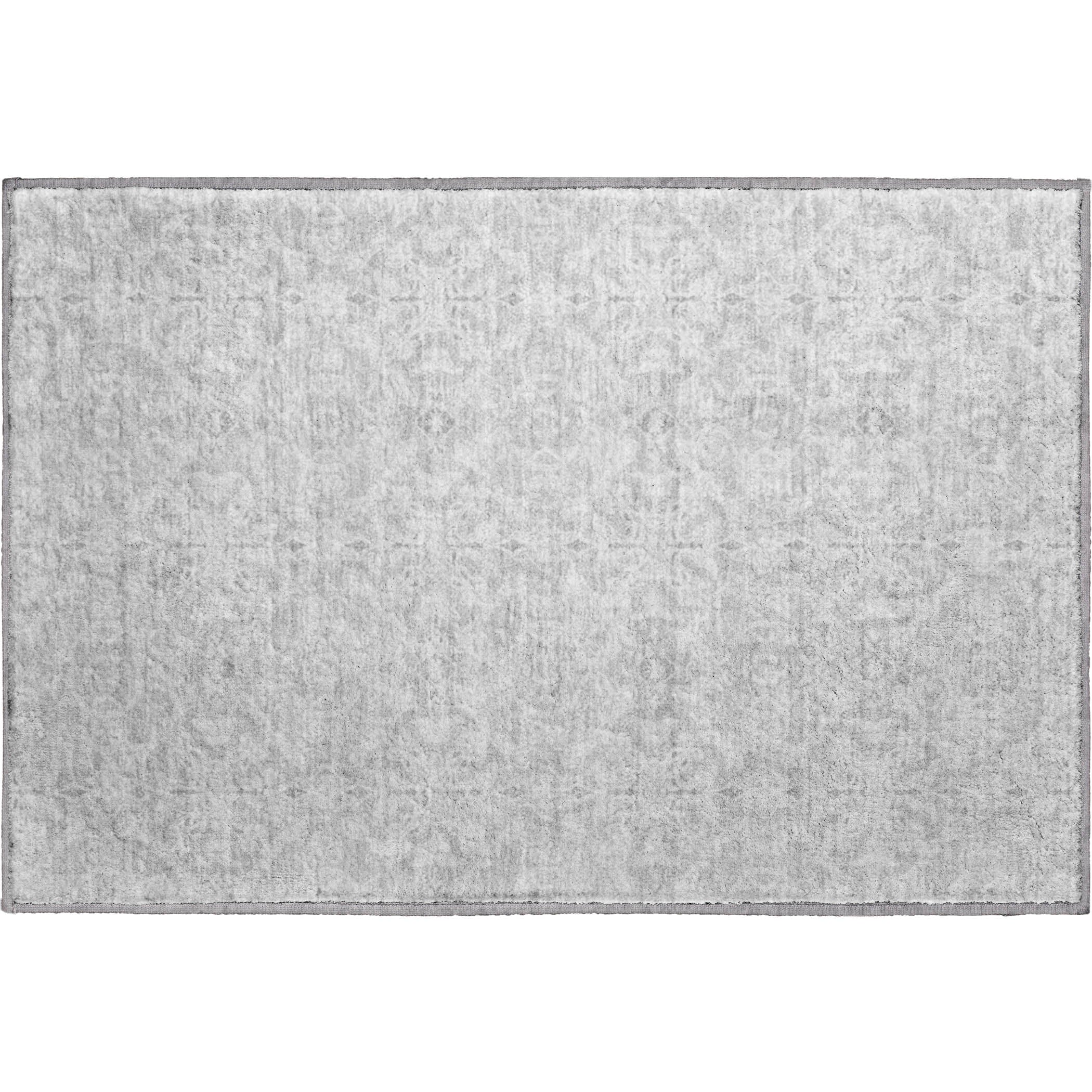 Kathmandu Machine Washable Transitional Silver Gray Rug 1'8" x 2'6" #shape_Rectangle