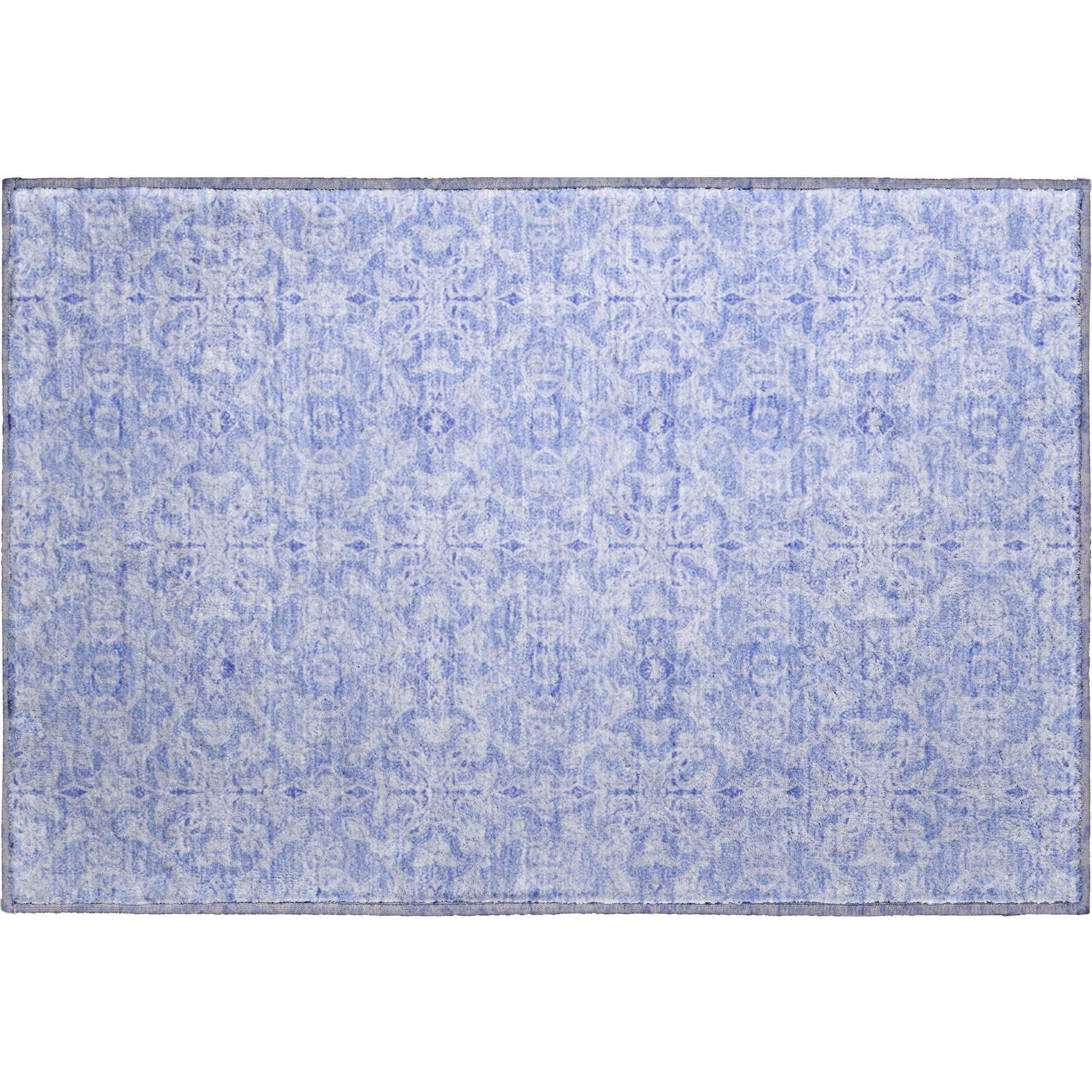Kathmandu Machine Washable Transitional Sky Blue Rug 1'8" x 2'6" #shape_Rectangle