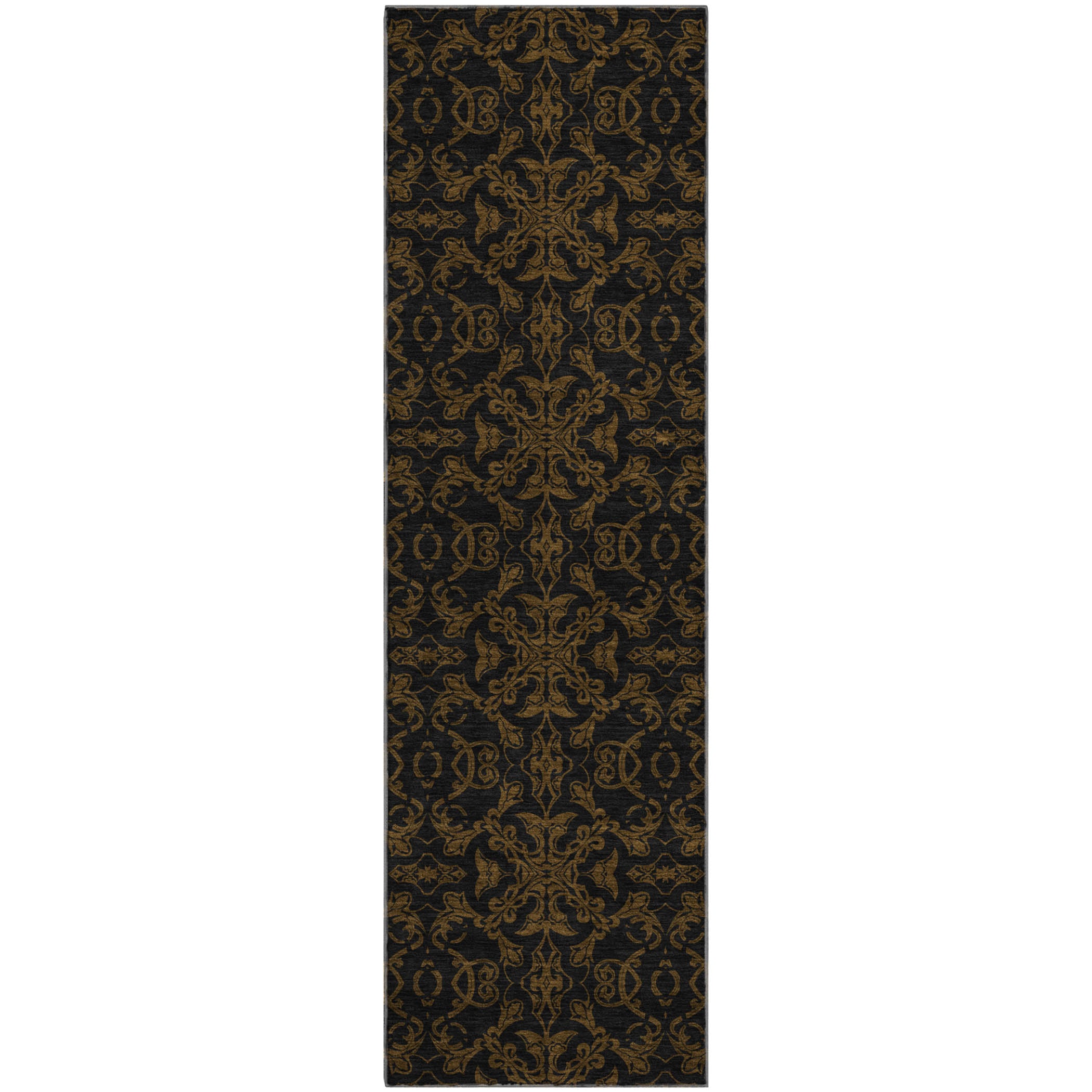 Rome Machine Washable Transitional Brown Rug 2'3" x 7'6" #shape_Runner