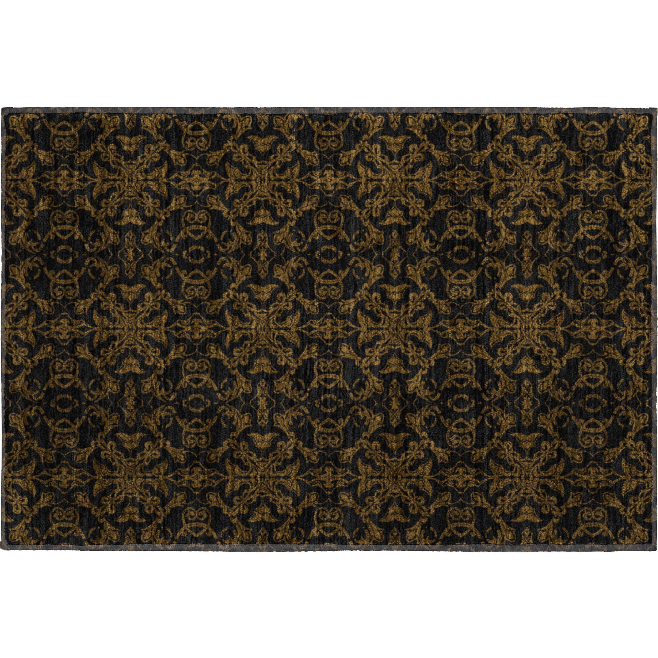 Rome Machine Washable Transitional Brown Rug 1'8" x 2'6" #shape_Rectangle