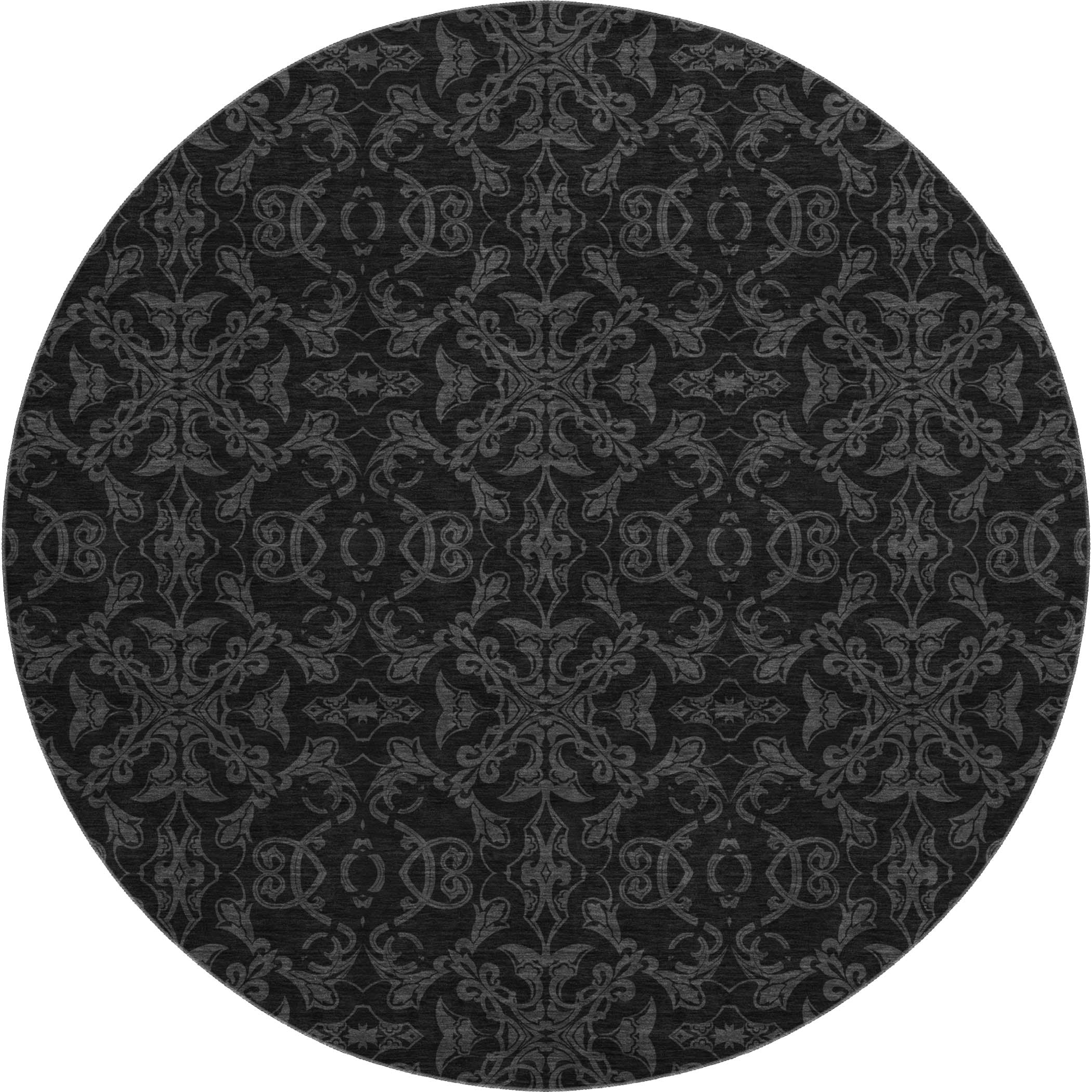 Rome Machine Washable Transitional Gray Rug 8' x 8' #shape_Round