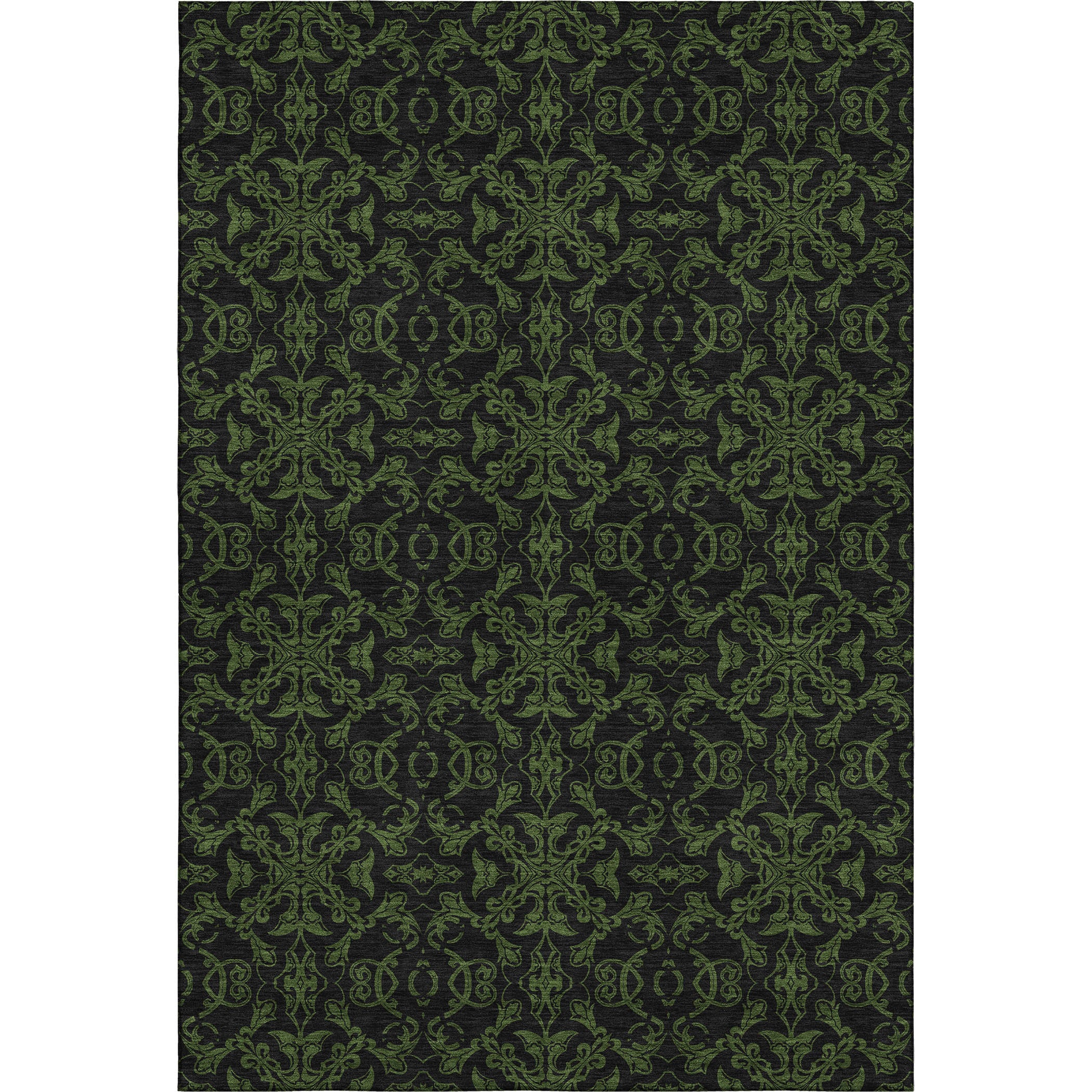 Rome Machine Washable Transitional Olive Green Rug 2'6" x 3'10" #shape_Rectangle