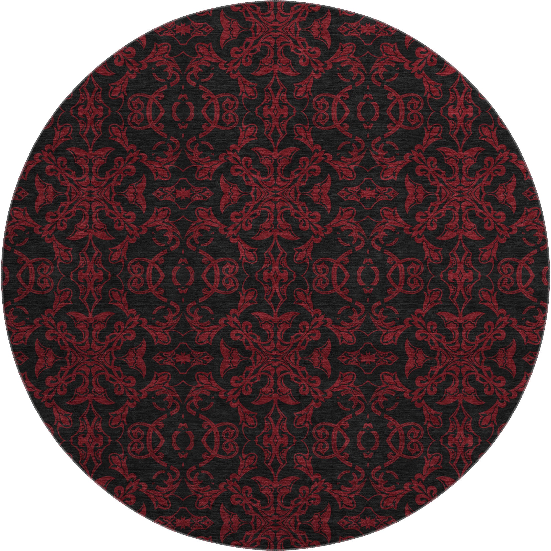Rome Machine Washable Transitional Red Rug 8' x 8' #shape_Round