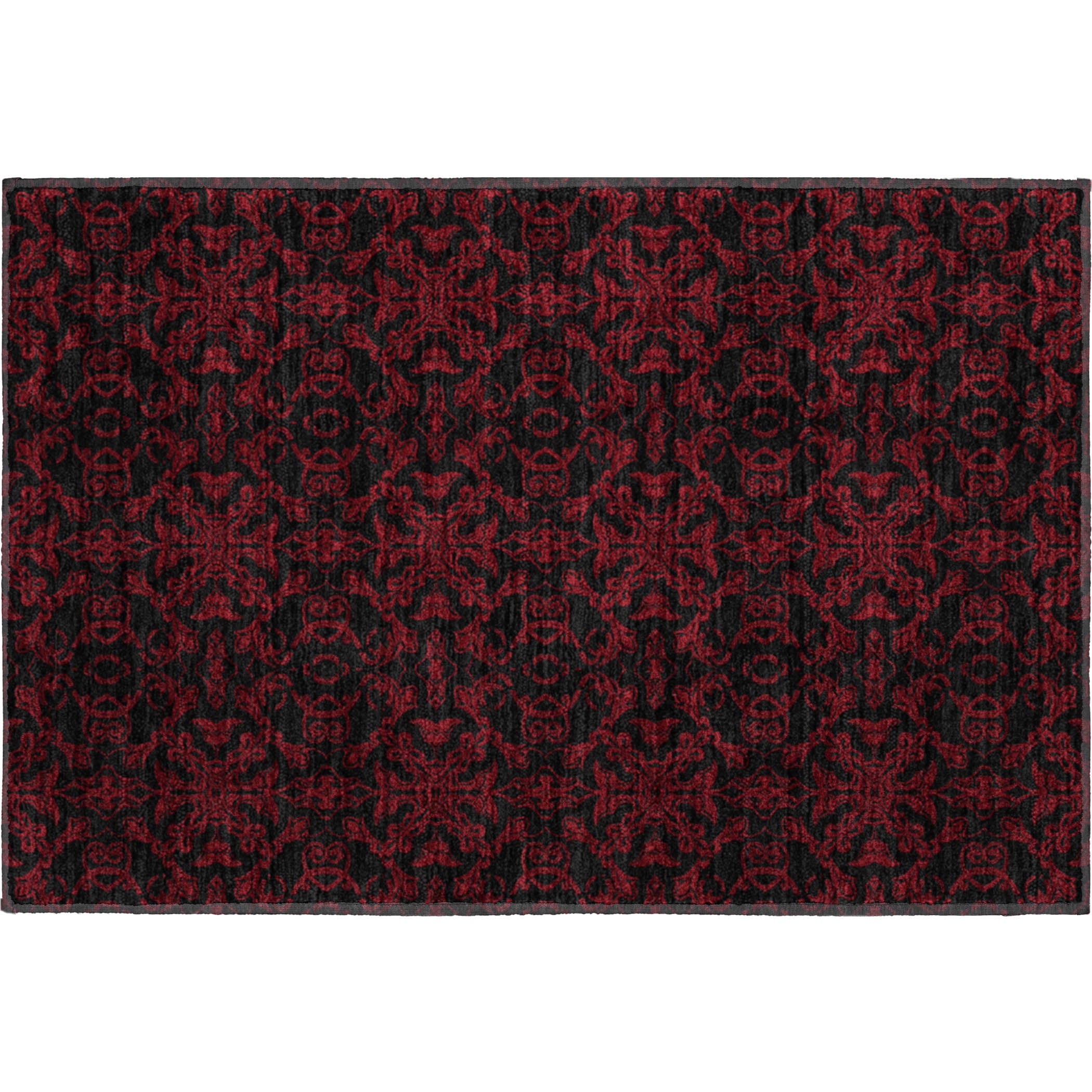 Rome Machine Washable Transitional Red Rug 1'8" x 2'6" #shape_Rectangle